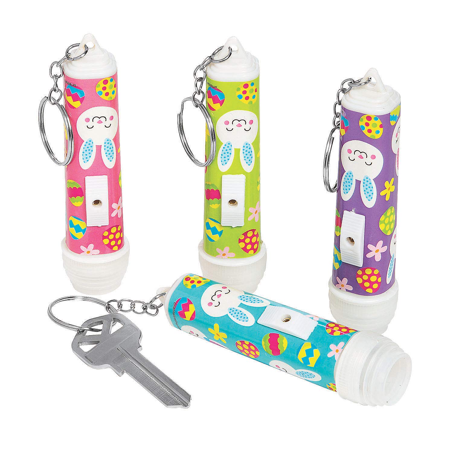 Fun ExpressEaster Flashlight Keychains - Apparel Accessories - 12 Pieces