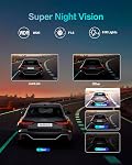 Dash Cam Front and Rear, 4K UHD Dash Camera for Cars, 360° 4 Channel Car Camera, 5GHz Wi-Fi GPS, Voice Control, CPL Filter, Dashcam with 64GB Card, WDR Night Vision, 24H Parking Mode V90