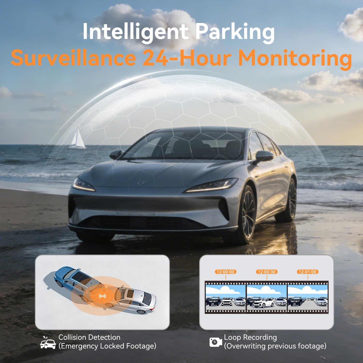 Cámara para salpicadero de coche 2K S200, cámara WiFi para coche, WDR, visión nocturna, grabación en bucle, modo de estacionamiento 24 horas, sensor G, cámara de control de aplicación, máximo