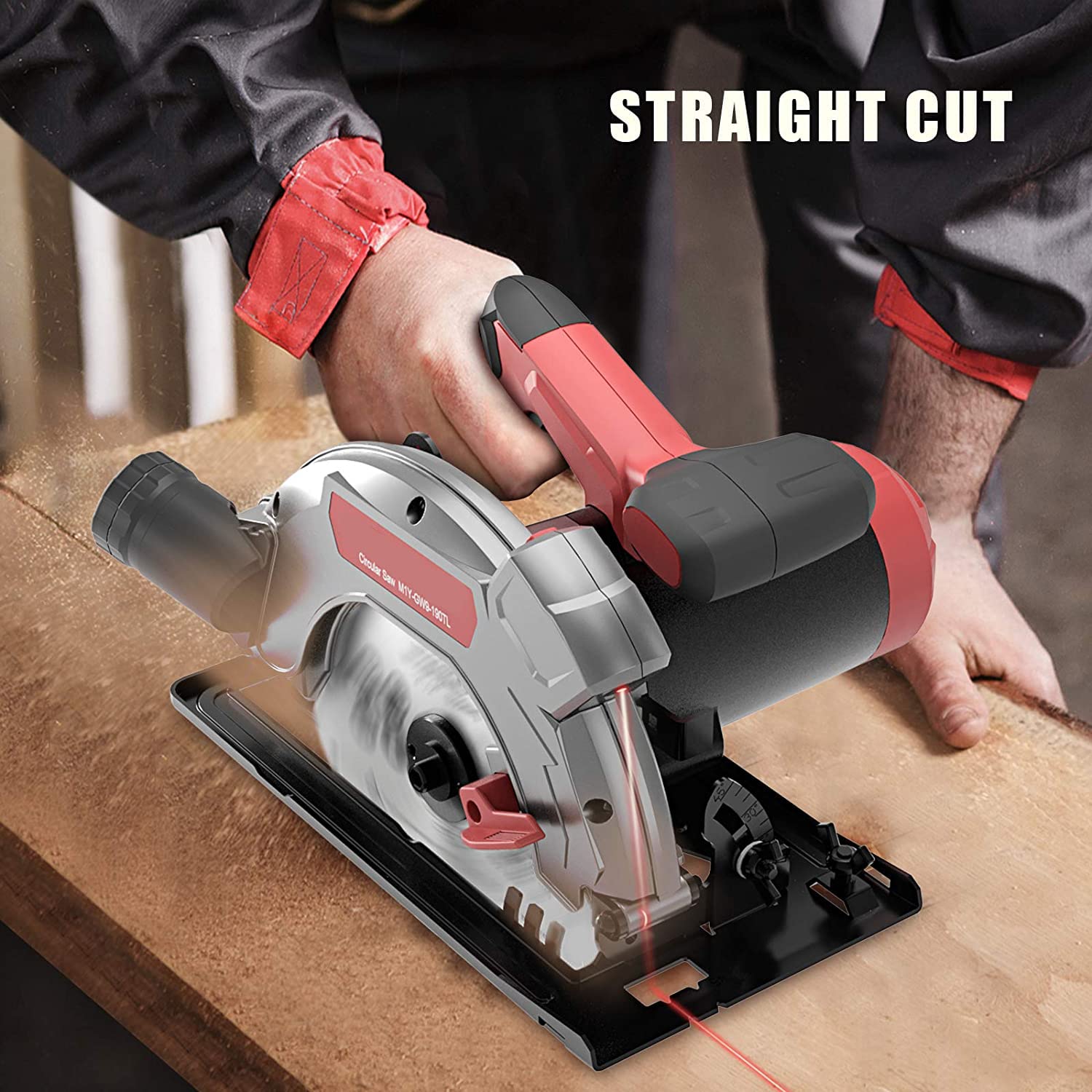 1500W elektryczna piła tarczowa 5000 obr./min 190mm aluminiowa obudowa przenośny nóż stolarskie narzędzia tnące stołowa do drewna(Type A With 2 Blades)