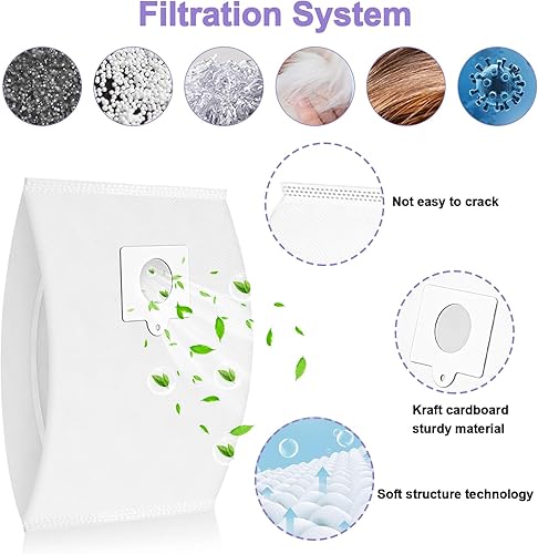 Miniatura 5 de Paquete de 15 bolsas de vacío tipo QC 53292 compatibles con aspiradora Kenmore serie 200 400 600 700 800, bolsa de repuesto para polvo de gran