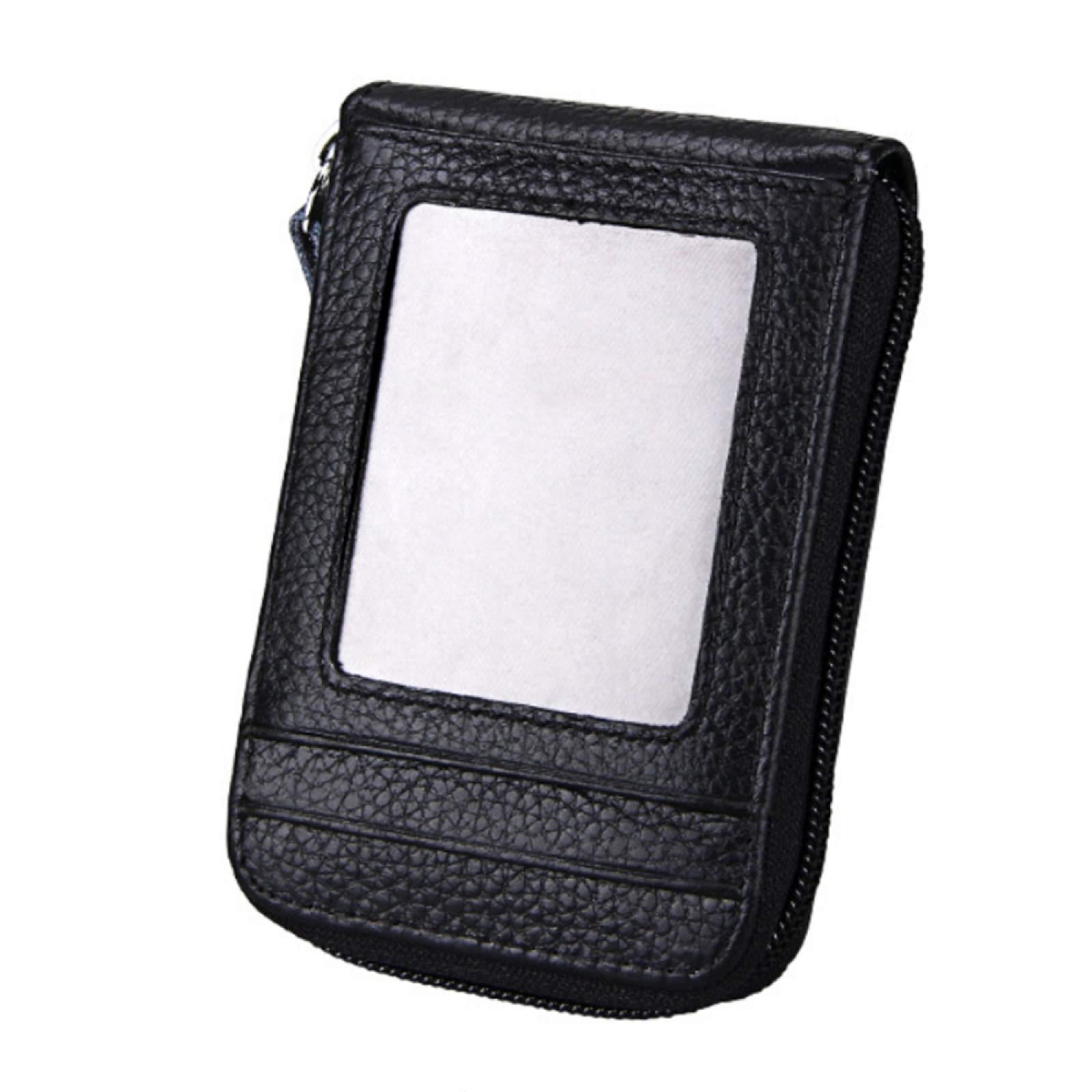 CHSDNCHSDN Wallet Top Layer Cowhide Business Card Case Organ Card Case Leather Men'S Leather Multi-Card Slot Ladies Card Case Card Holderblack