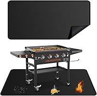 rumlick 79x39 Large Fireproof Under Grill Mat for Blackstone - Double-Sided, 2000°F Heatproof, Waterproof Oilproof BBQ Mat