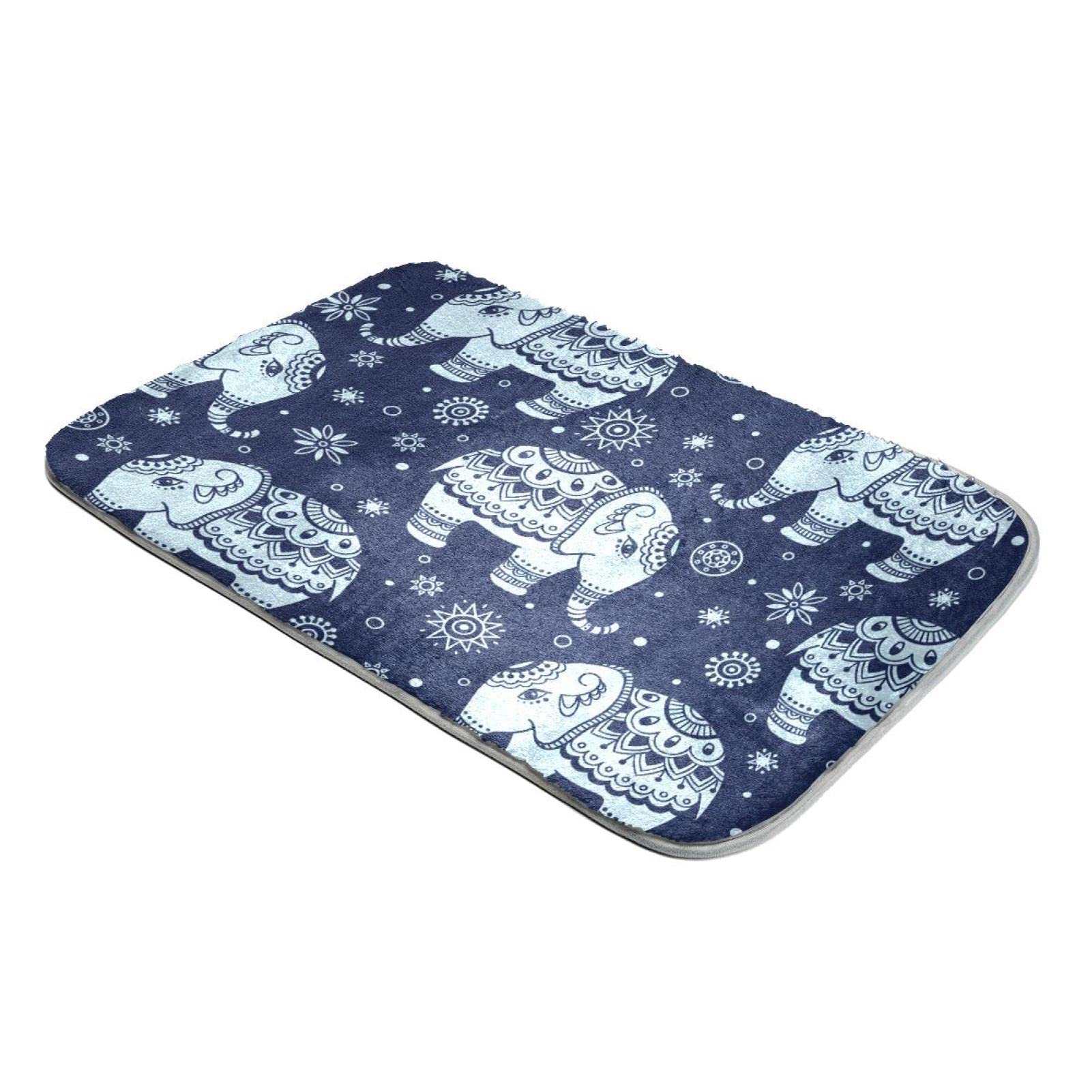 Tapis à poils longs violet indien motif éléphant en fausse fourrure