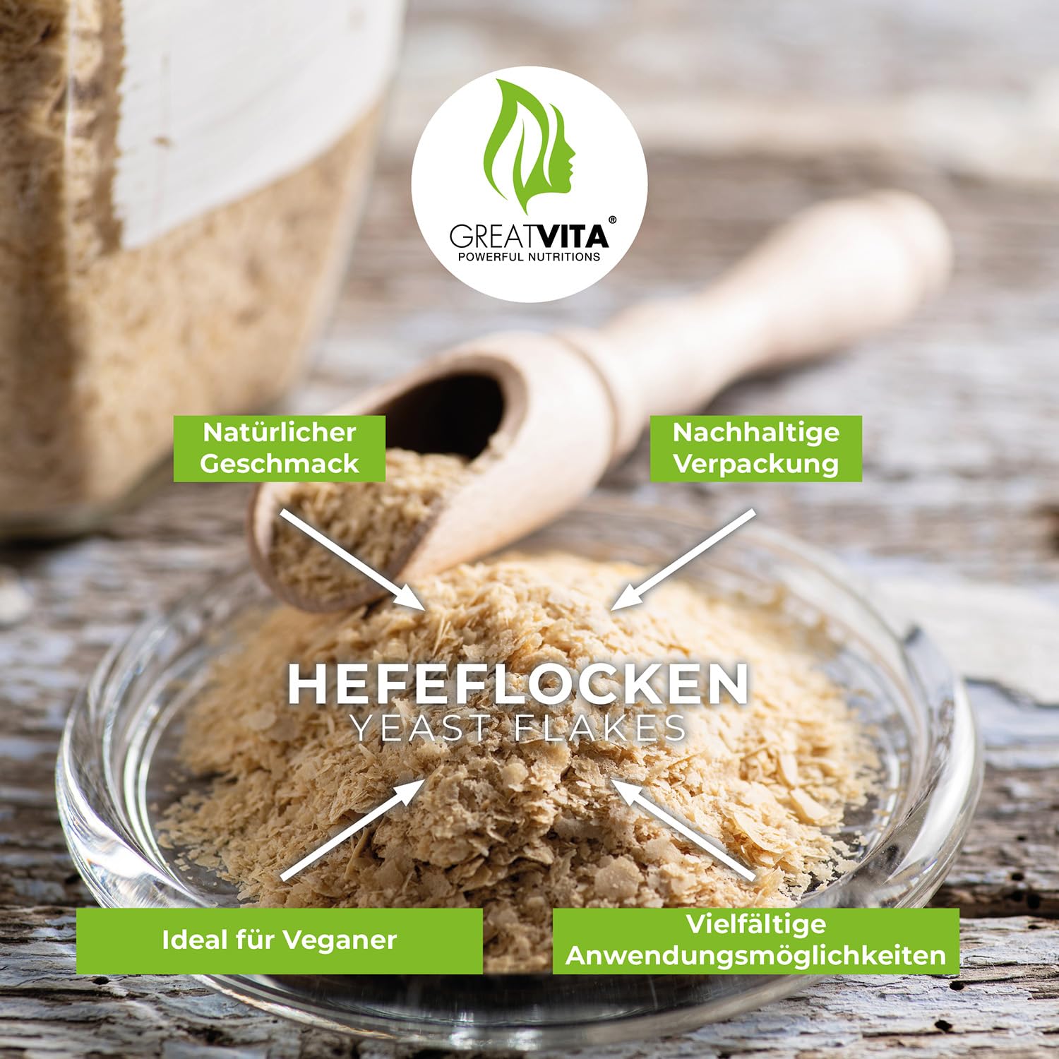 GreatVita Hefeflocken 400g naturbelassen