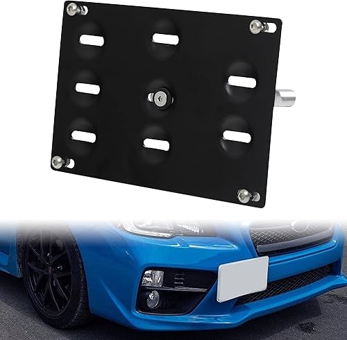 Miniatura 2 de Gancho de remolque para parachoques delantero, kit de montaje de placa de matrícula, soporte para reubicador para Subaru WRX STi BRZ Forester