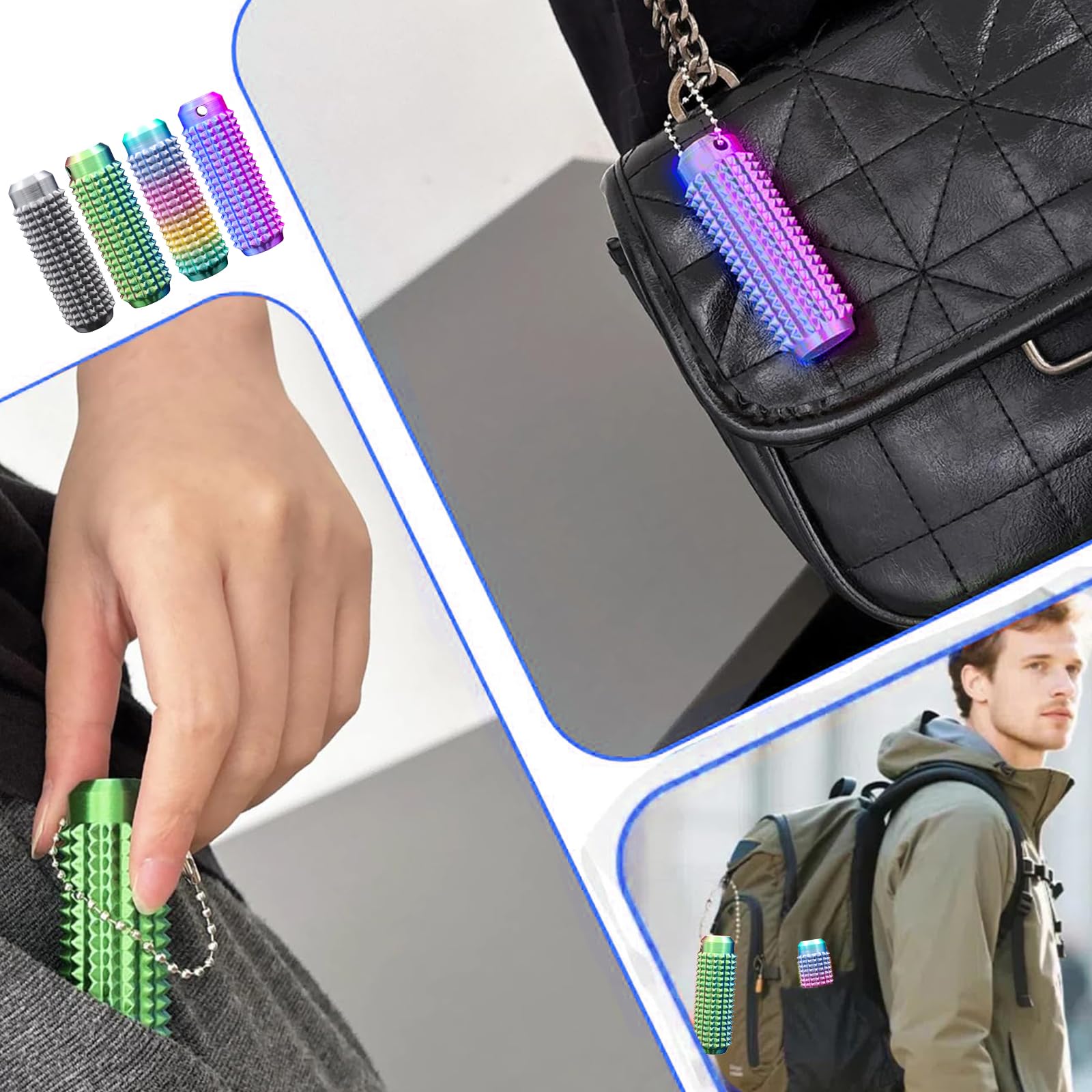 Fidget Toy Little Ouchies – Lot De 4 Porte-clés Sensoriels à Picots – Anti-stress Et Soulagement De L’anxiété Pour Adultes – Cadeau Original