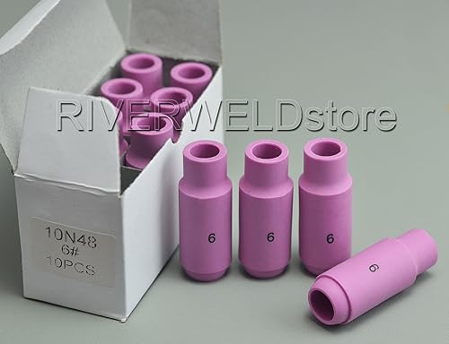 Miniatura 3 de RIVERWELD Boquillas de alúmina TIG de cerámica 10N48 6# 38 "0.374 in Orificefor QQ300 PTA DB SR WP 17 18 26 TIG soldadura antorcha paquete de 10