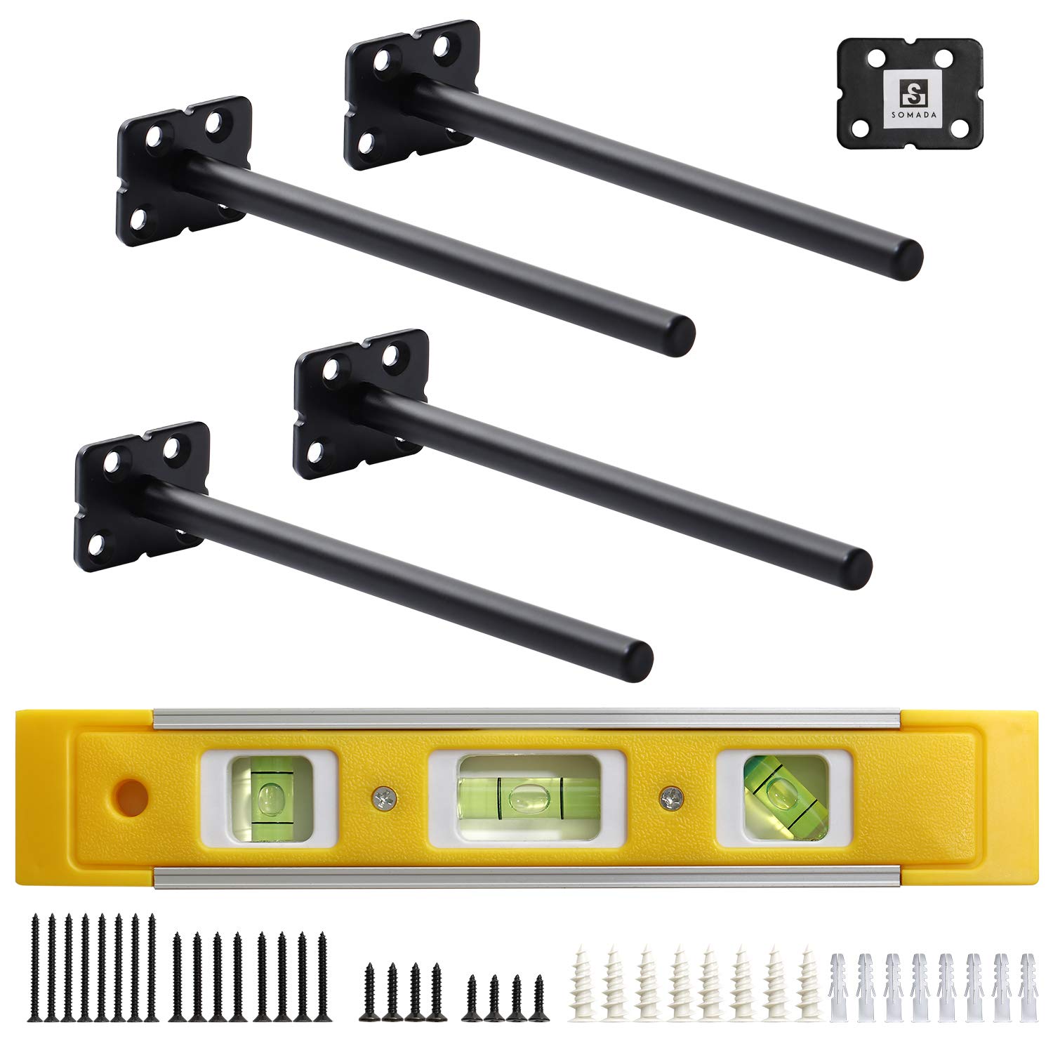 Buy SOMADA 8 Inch Floating Shelf Brackets, 4 Pack Invisible Heavy Duty