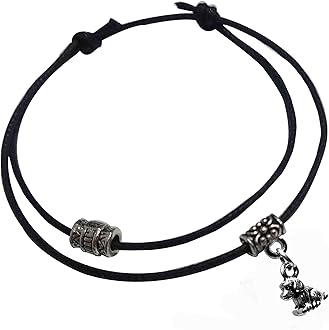 GURJARI JEWELLERS Adjustable Black Thread Anklet with Oxidised Beads For Girls