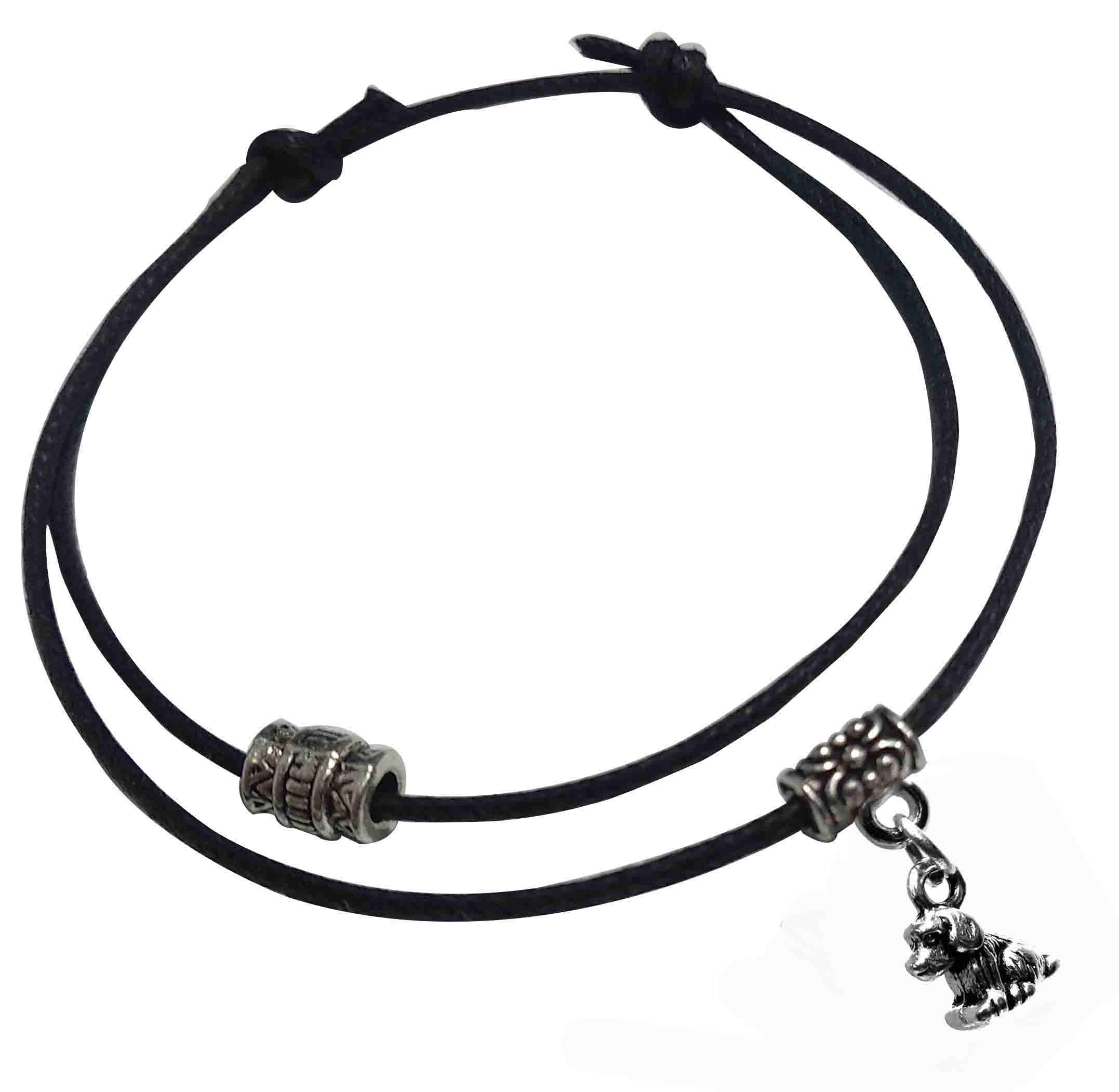 GURJARI JEWELLERS Adjustable Black Thread Anklet with Oxidised Beads For Girls