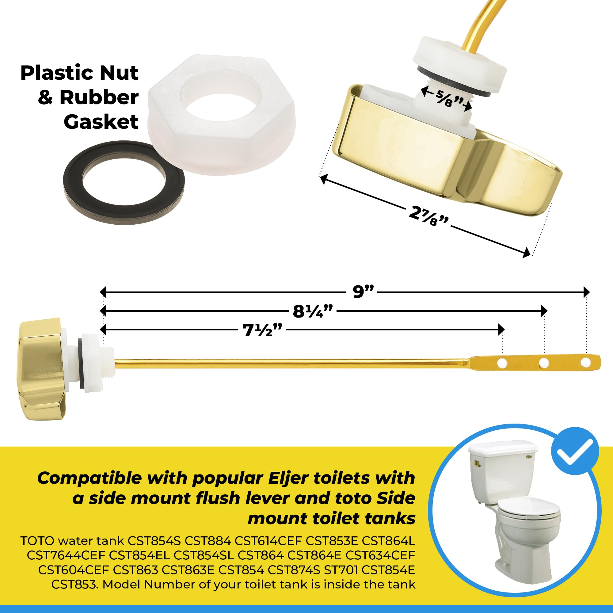 TOTO Toilet Handle Replacement THU004-CP - Side Mount Toilet Handle Tank Flush L TOTO Toilet Handle Replacement THU004-CP - Side Mount Toilet Handle Tank Flush L