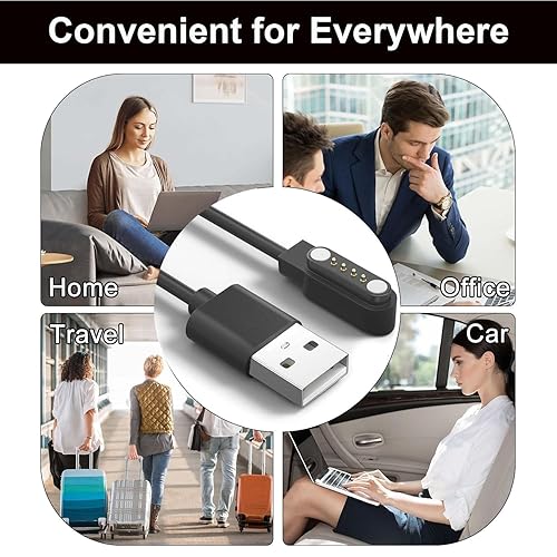 Miniatura 7 de Paquete de 2 cables de carga magnéticos de 4 pines para Sedzofan Y16B Kids Smart Watch Charger Cable de carga USB