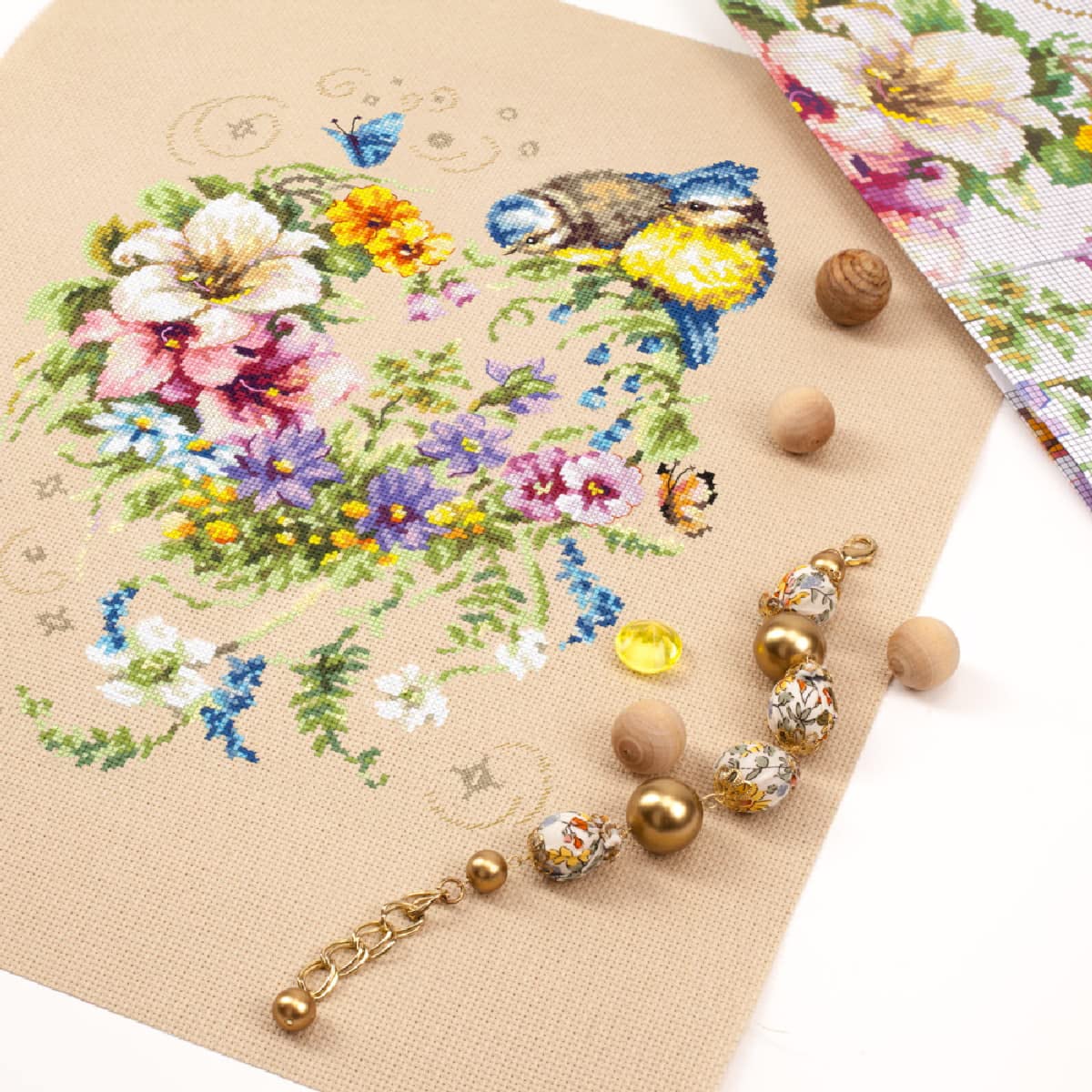 Kit Point De Croix Magic Needle « Mélodie De Ton Cœur » - Tissu Aida 14ct, Motif Zweigart, Neuf