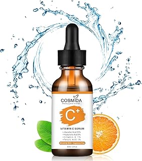 Suero facial de vitamina C con ácido hialurón...