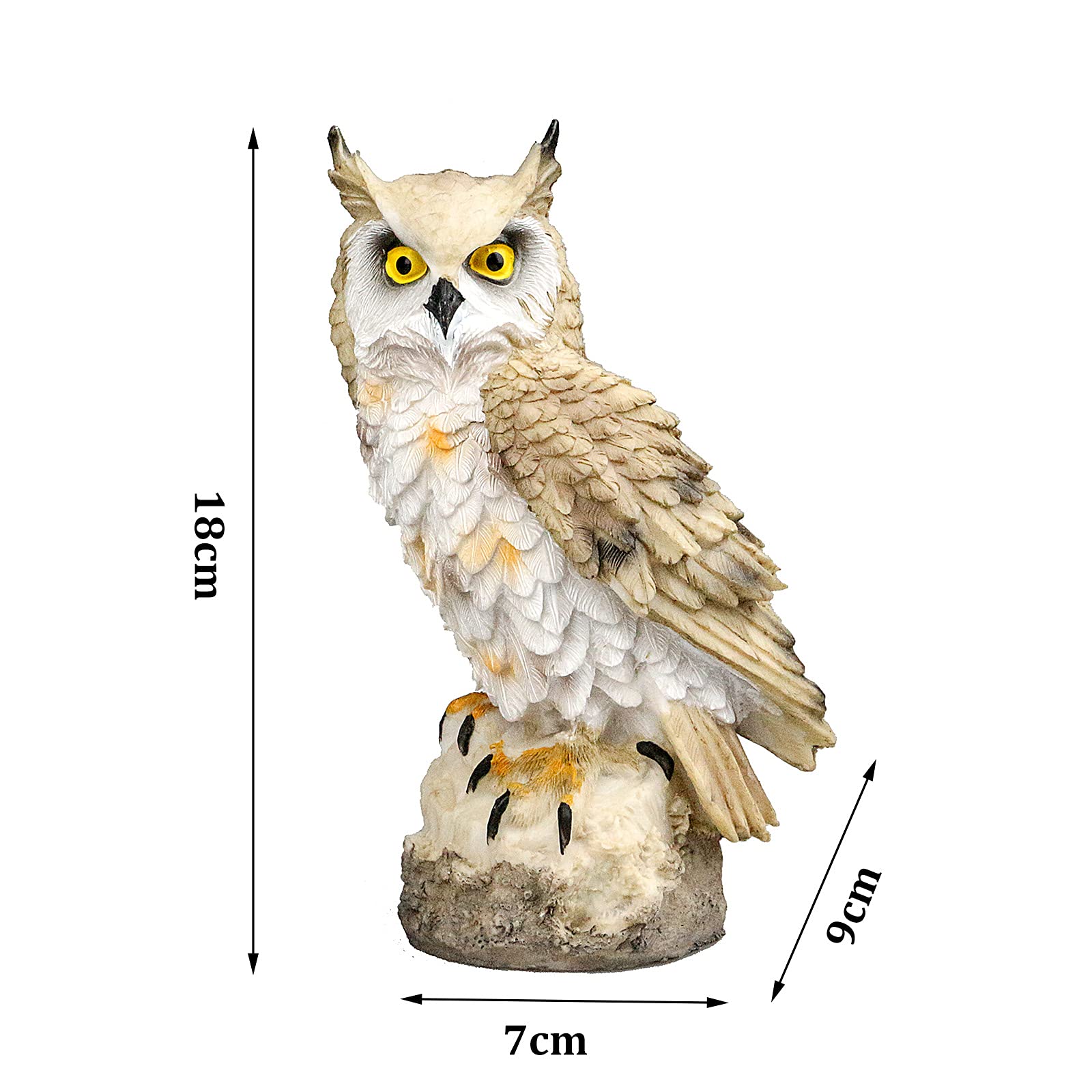 Statua Del Gufo: Scultura Realistica Di All'aperto, Occhi Intensi - Foto 11