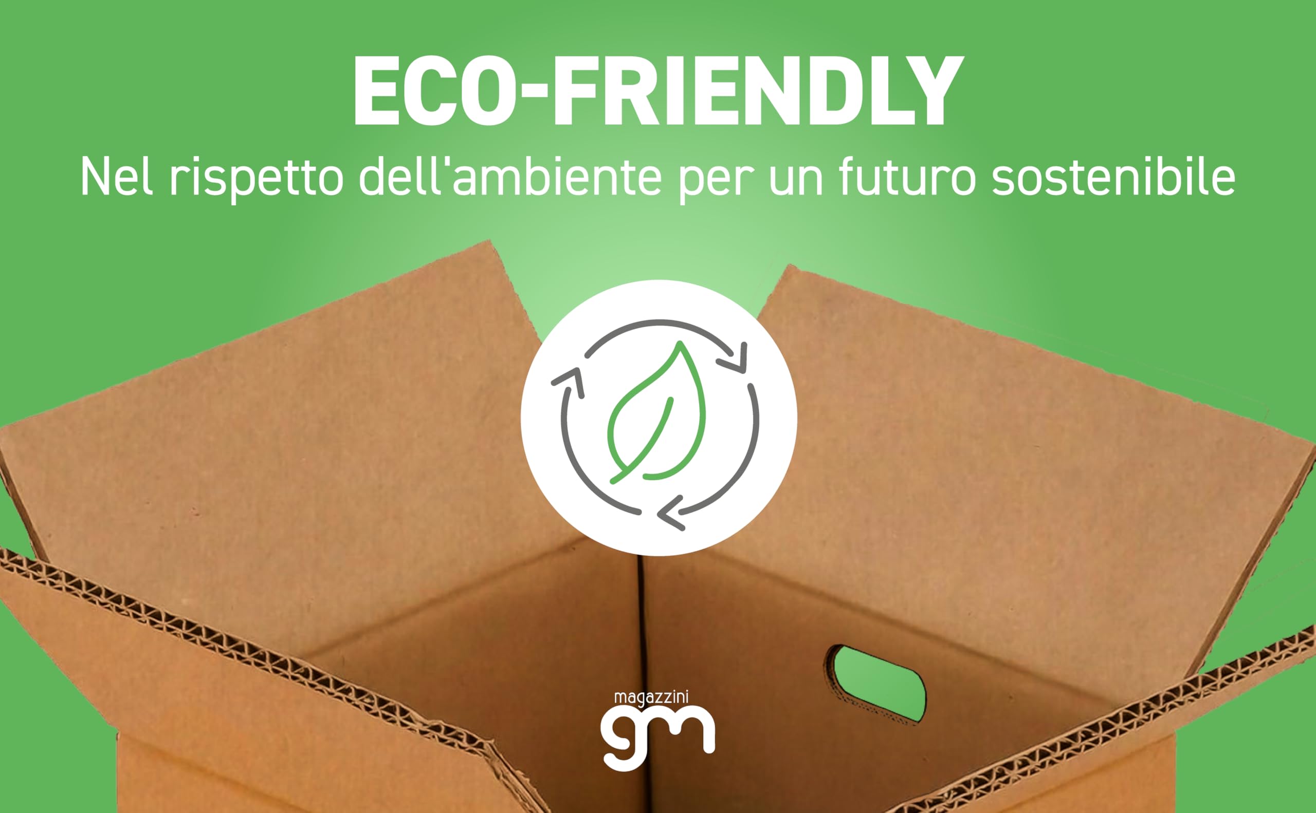 MagazziniGM, Lote de 5 cajas de cartón resistentes para mudanzas, envíos y embalajes seguros, cajas avana robustas y reutilizables (80 x 60 x 60 cm, doble onda con asa)