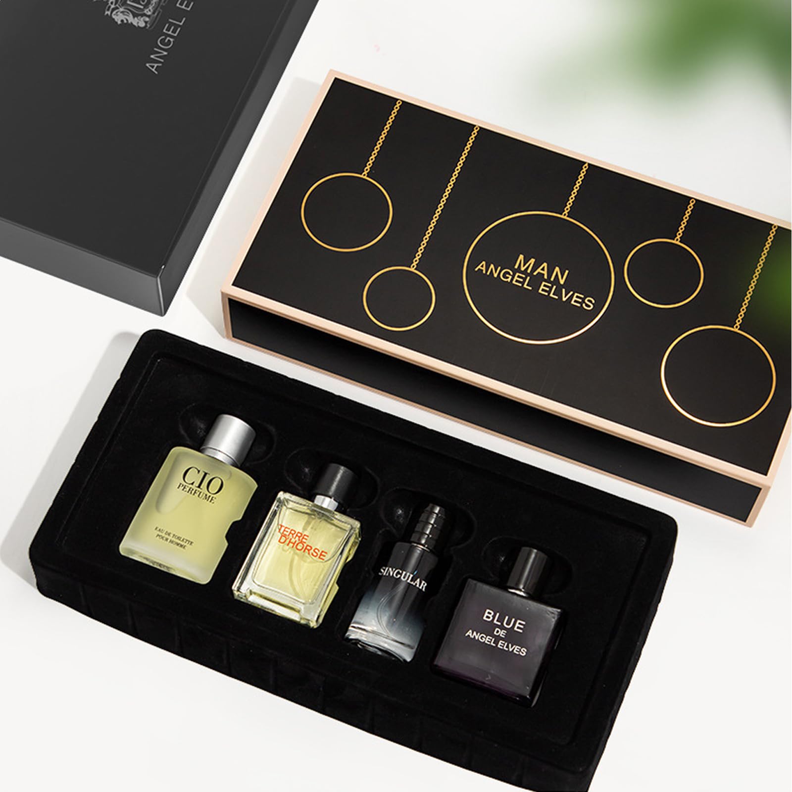 4 Pcs Perfume Gift Set for Men, Eau De Parfum for Men, Long Lasting Fresh Fragrance Perfume Set Birthday to Boyfriend, Luxury Parfums Gift Box, 4 x 30ml (120ml Type B)