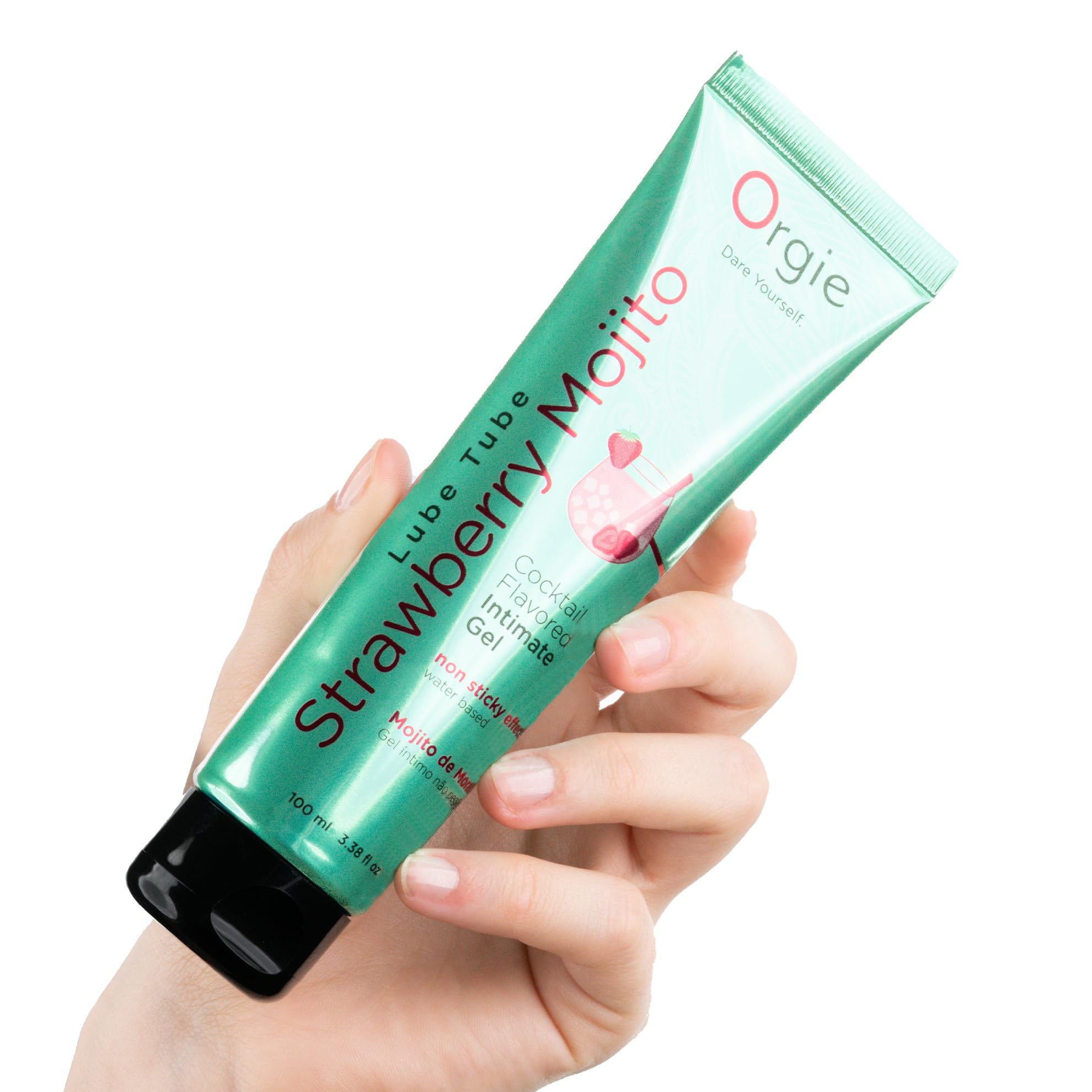 Gel Íntimo Besable con Sabor a Strawberry Mojito – Lube Tube Cocktail | Lubricante Tropical a Base de Agua, Sin Alcohol, Textura Sedosa y No Pegajosa | Lubricación Duradera | 100ml