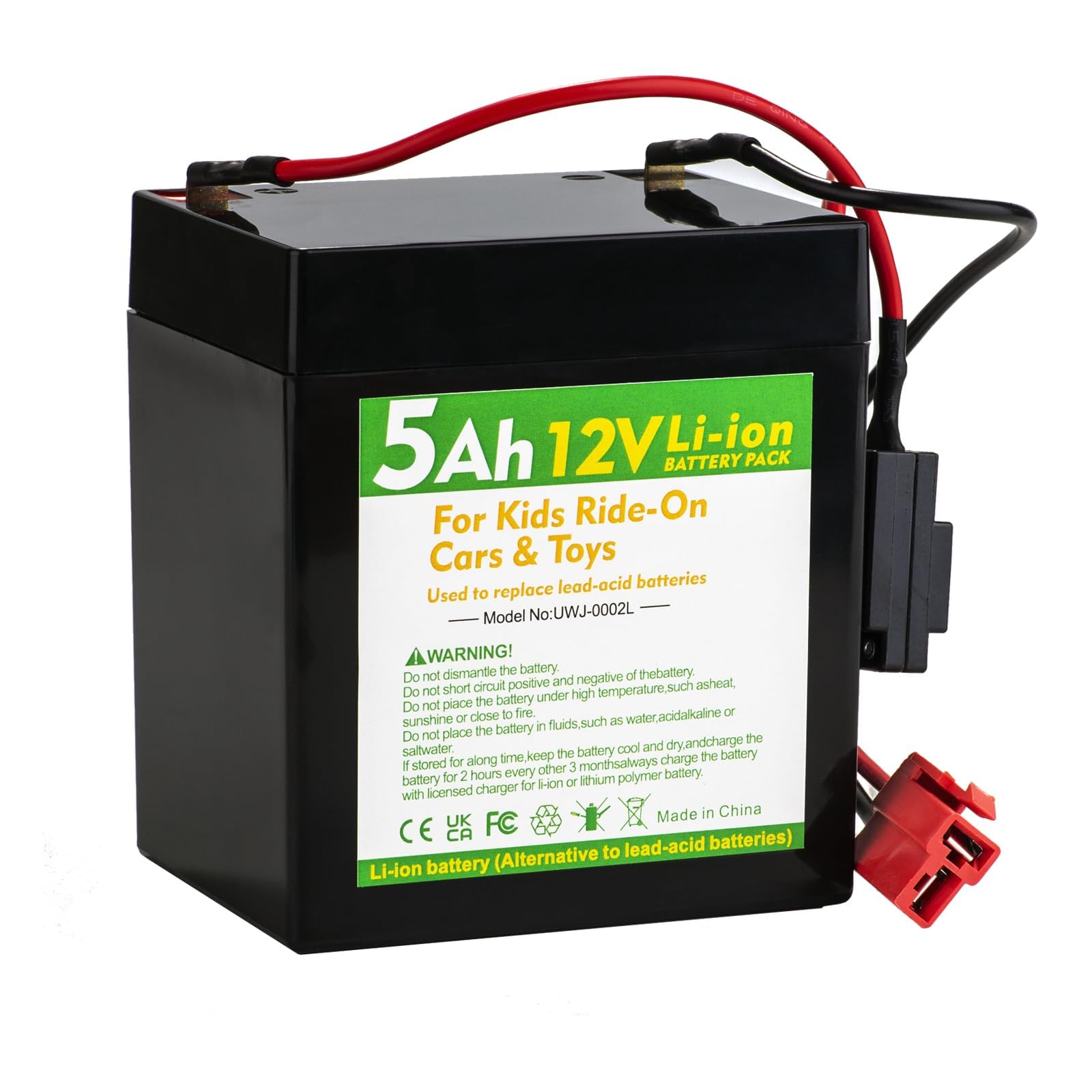 Batterie Li-ion 12 V 5 Ah avec chargeur, batterie de rechange pour voitures et camions pour enfants 12 V