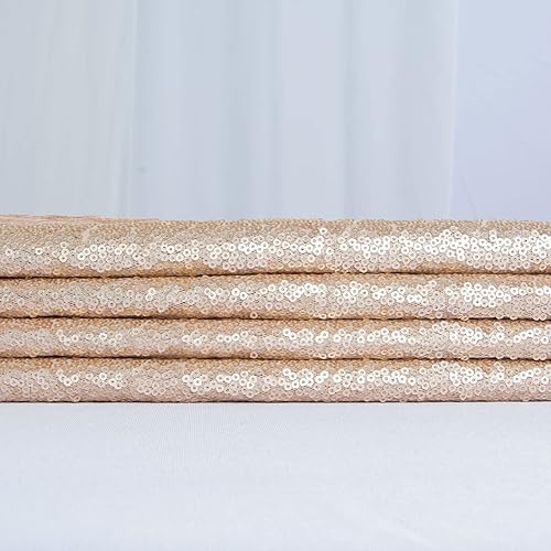 Vista 30 de ShiDianYi Mantel glamoroso de lentejuelas de 1 yarda para mesa de postre de boda, 49.2 in de ancho