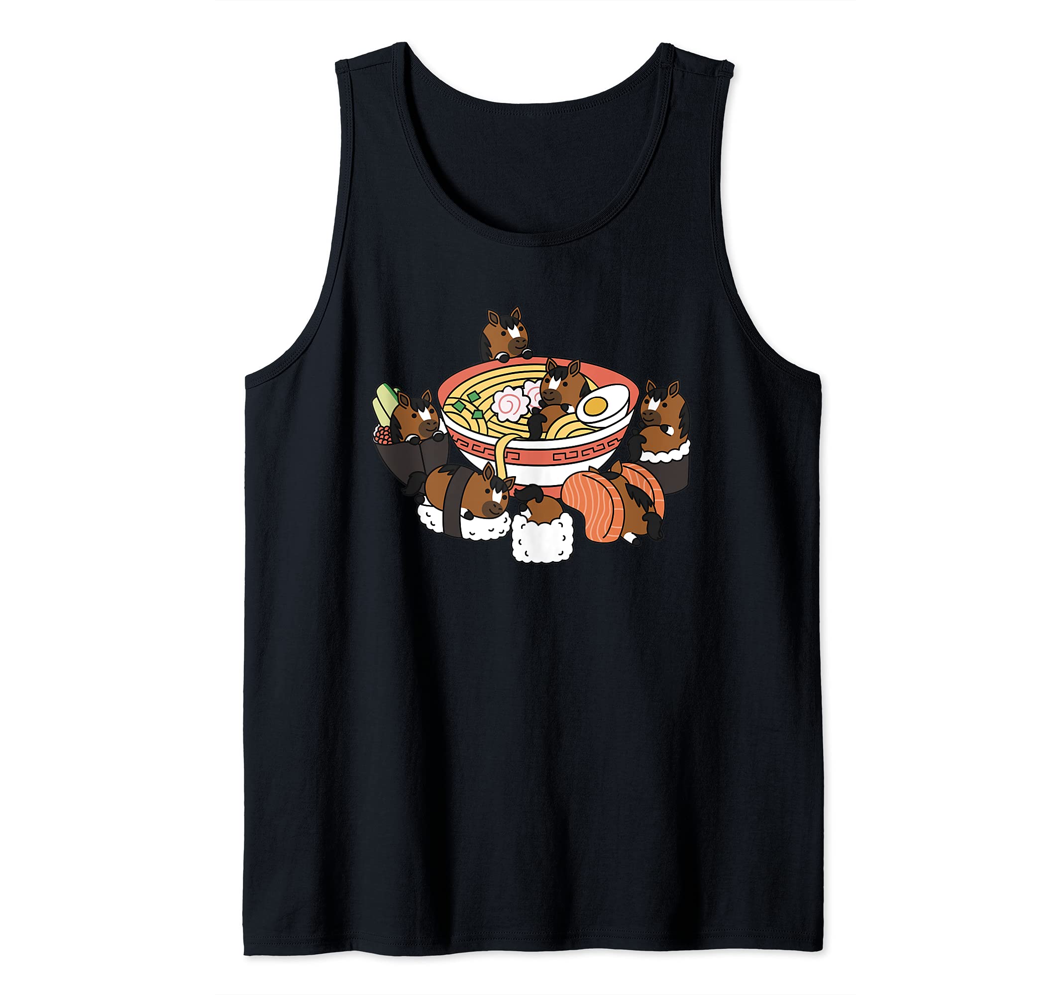 Ramen Sushi Horse Pet Tank Top, Black