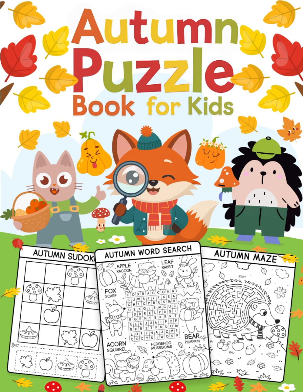 autumn puzzle book for kids: An Amazing Fall Themed Puzzle Activity Book for Kids ,Fun Children’s Fall Gift or Present for Toddlers & Kids