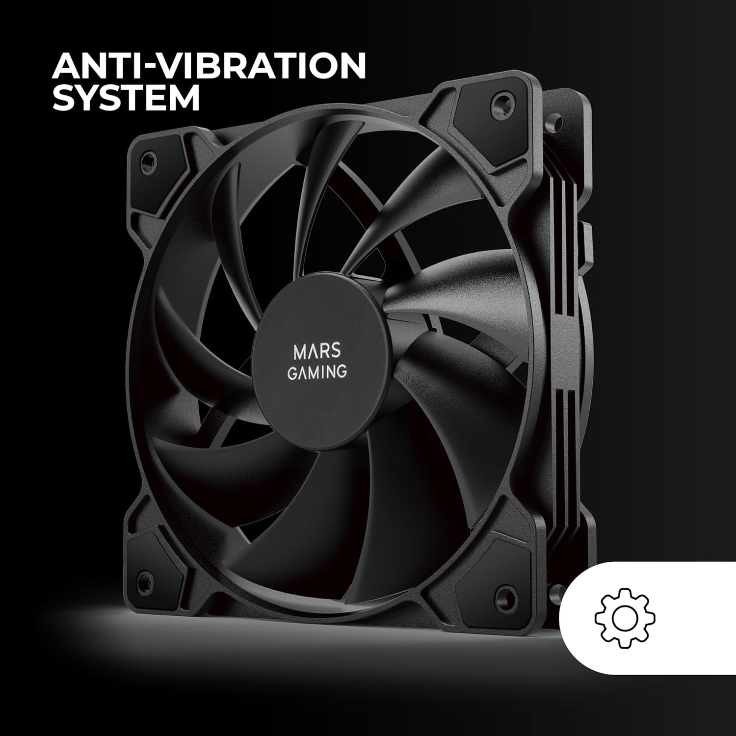 MARSGAMING Mars Gaming MF-PWMX2 Black, Kit 2 120mm Fans, Ultra-Quiet FDB 12dB, Anti-Vibration System, PWM System