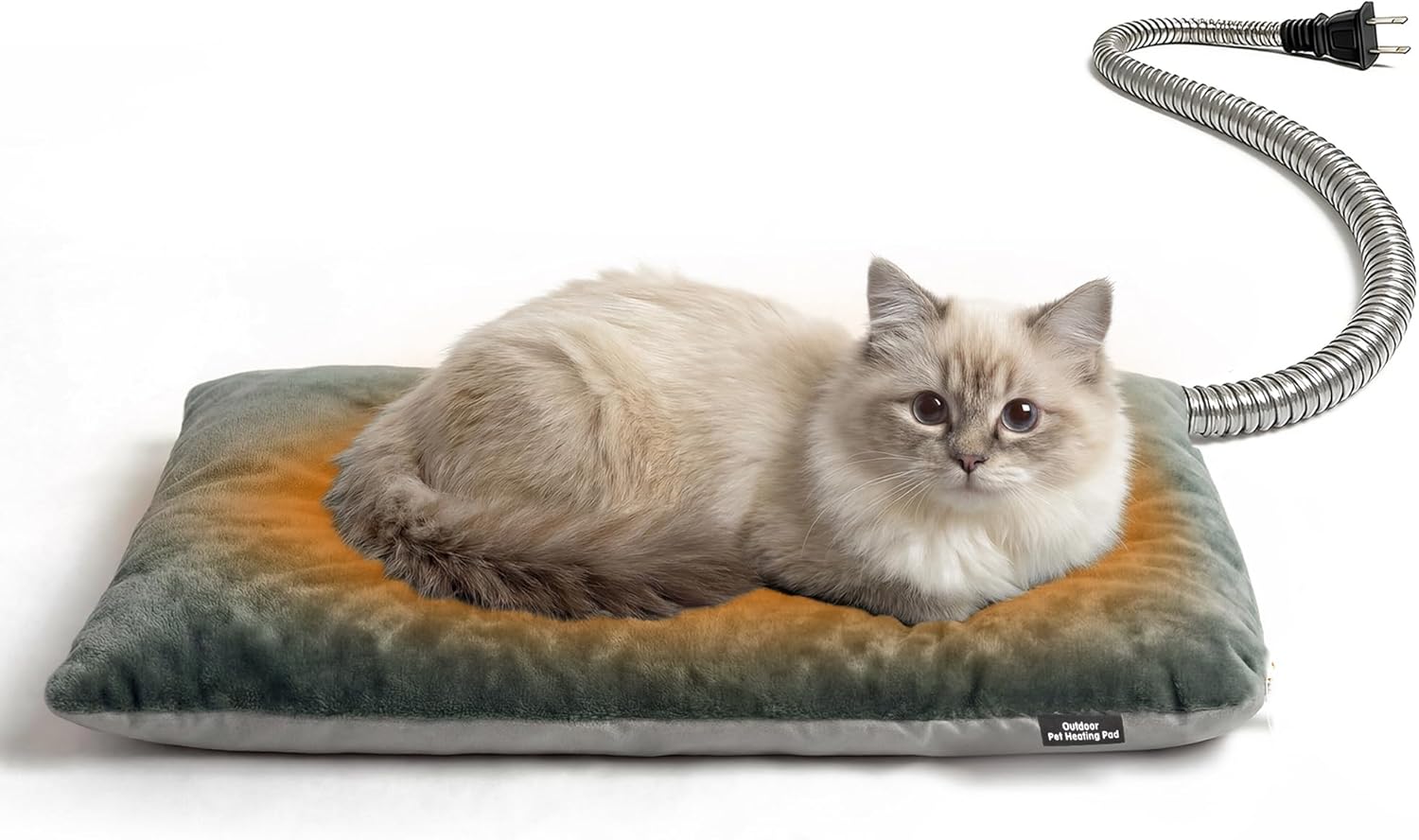 Outdoor Heated Pet Heating Pad for Cats & Small Dogs, Waterproof Heated Bed with Auto Temp Control & Chew-Resistant Cord, Cozy Bed for Feral Cat Houses & Porches, 20W (15.7" x 12.5")