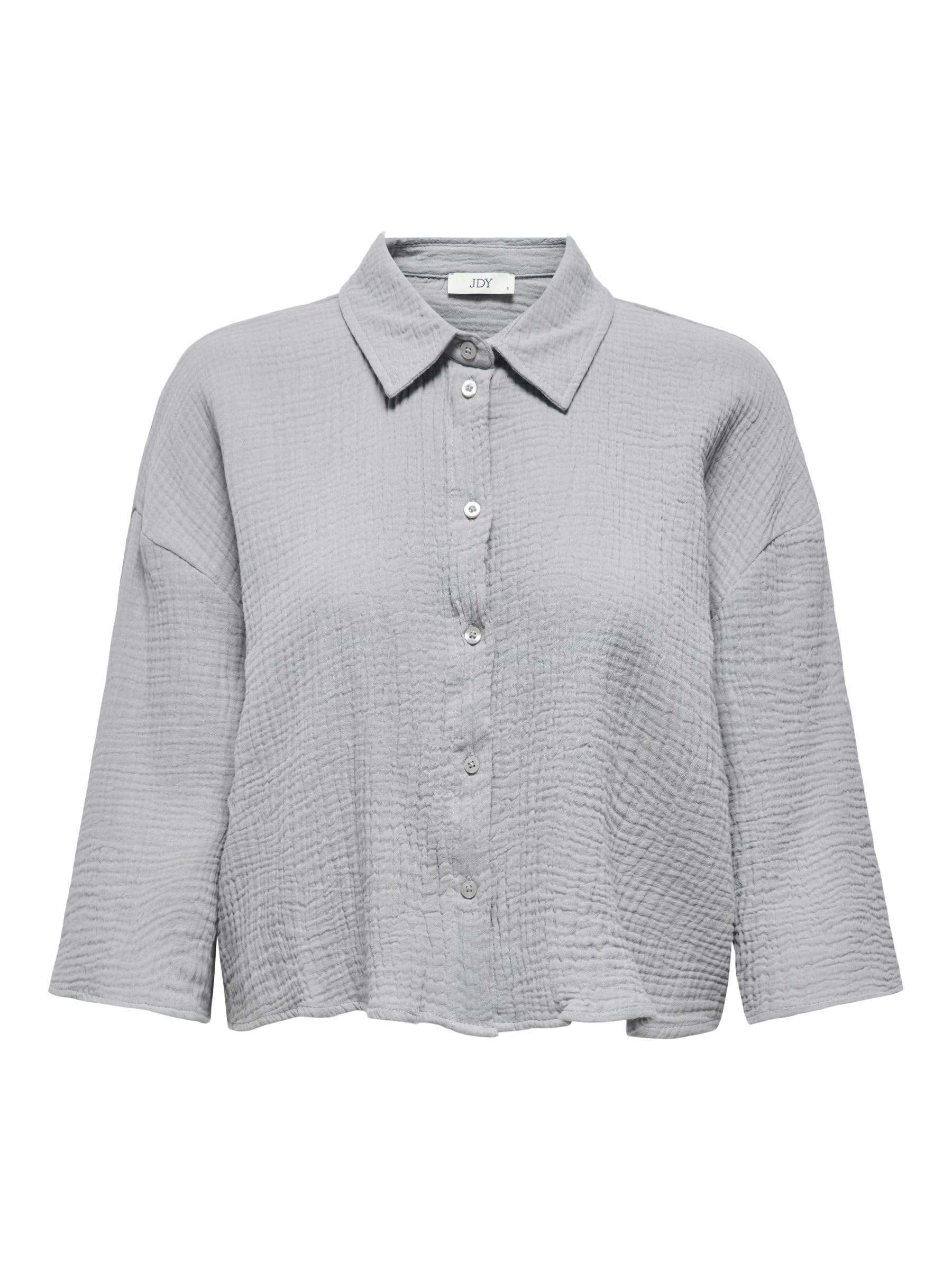 JdY Theis Life 3/4 Crop Shirt WVN Noos, Formal Gray, XL