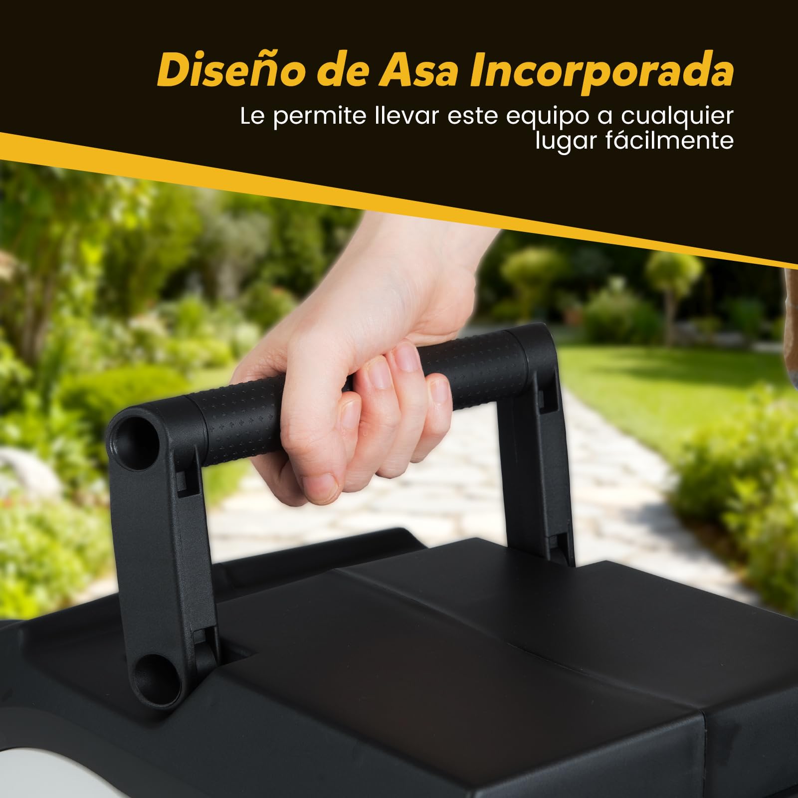 GOPLUS Enrollador de Manguera de Riego de Pared 15+1,5 M/20+2 M/30 M, Carrete Giratorio 180° con Soporte de Pared, Enrollado Automático, Kit Completo Retráctil para Césped, Jardín, Coche