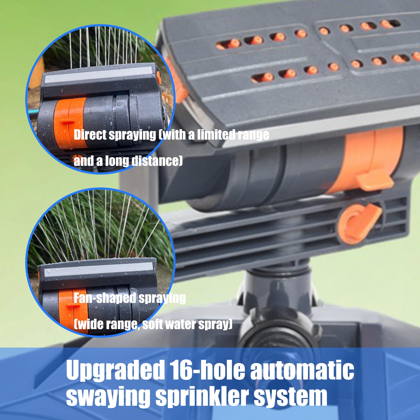 Irrigatore oscillante regolabile aggiornato per prati efficienti e irrigazione del giardino con spruzzatore controllabile
