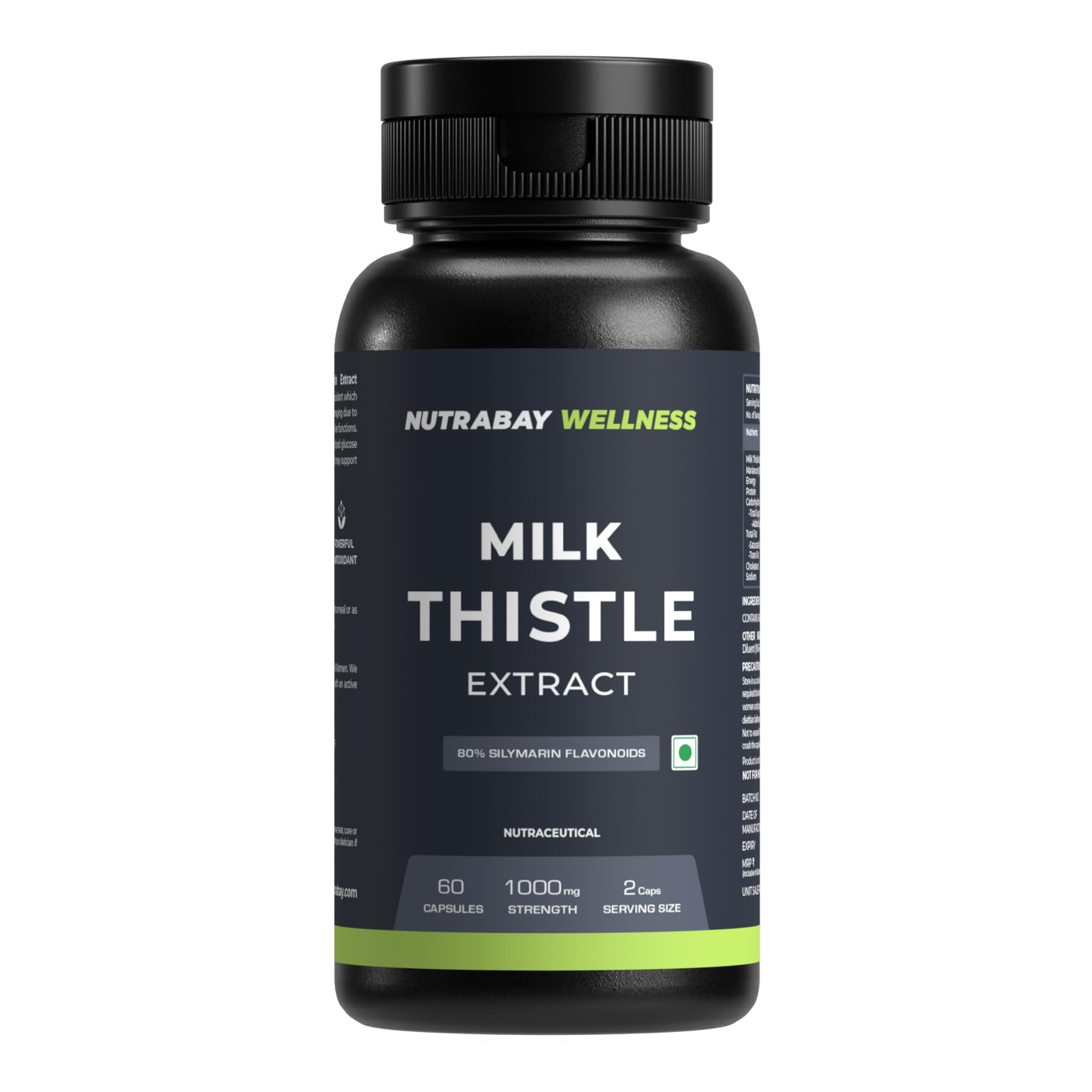 See full amazon price history chart for Nutrabay Wellness Milk Thistle Extract (80% Silymarin Marianum) - Improves Digestion, Liver Detox & Cleanse for Men & Women - 1000mg, 60 Veg Capsules Nutrabay Wellness Milk Thistle Extract (80% Silymarin Marianum) - Improves Digestion, Liver Detox & Cleanse for Men & Women - 1000mg, 60 Veg Capsules (B08PD2X5Y9) Amazon Price History, Amazon Price Tracker