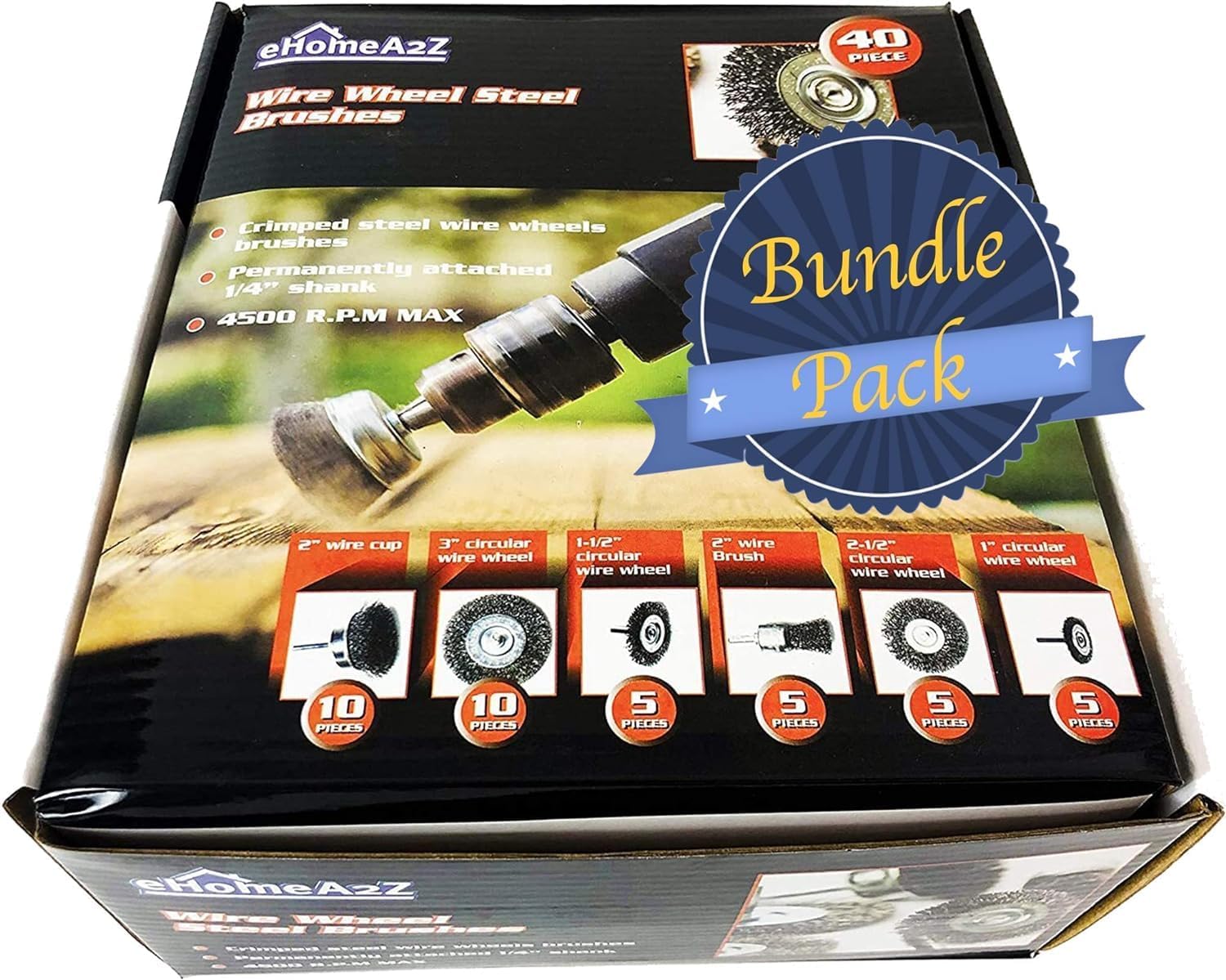 eHomeA2Z Wire Wheel Steel Brushes (40 Pcs)