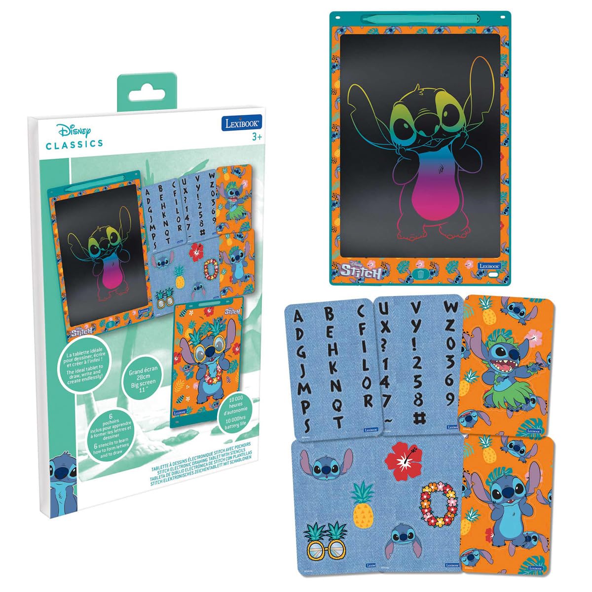 Lexibook Stitch Electronic Ink Drawing Tablet, Blue,Orange