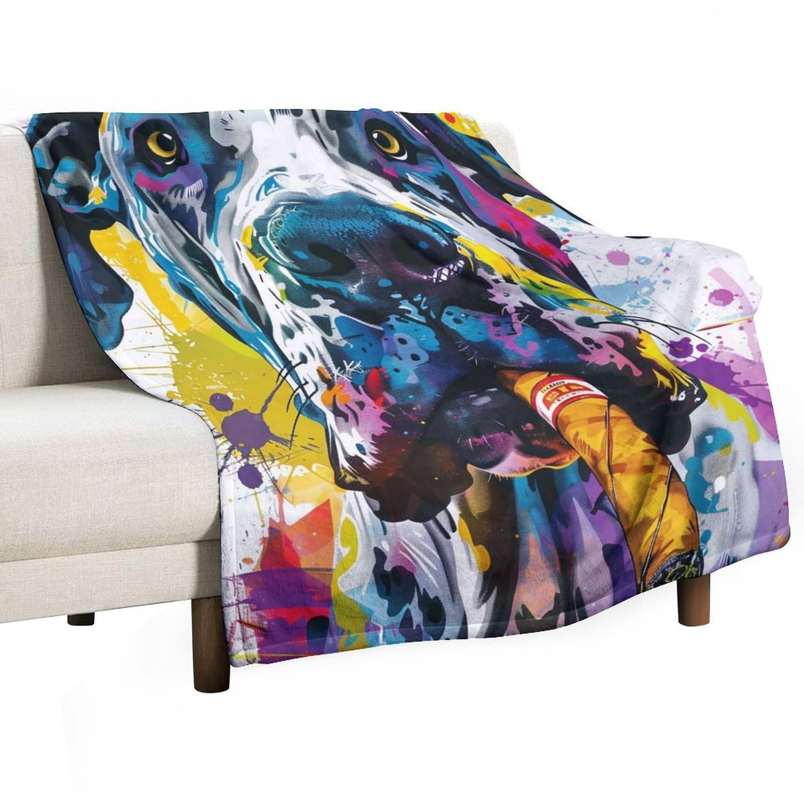 YHGSREUOH Pop-Cigar-Dane_02 Flannel Blankets Fleece Soft Throw Lightweight Plush Gifts for Couch, Bed, Cozy Sofa Plush, Chair, Lovers 130x150cm(50x60in)