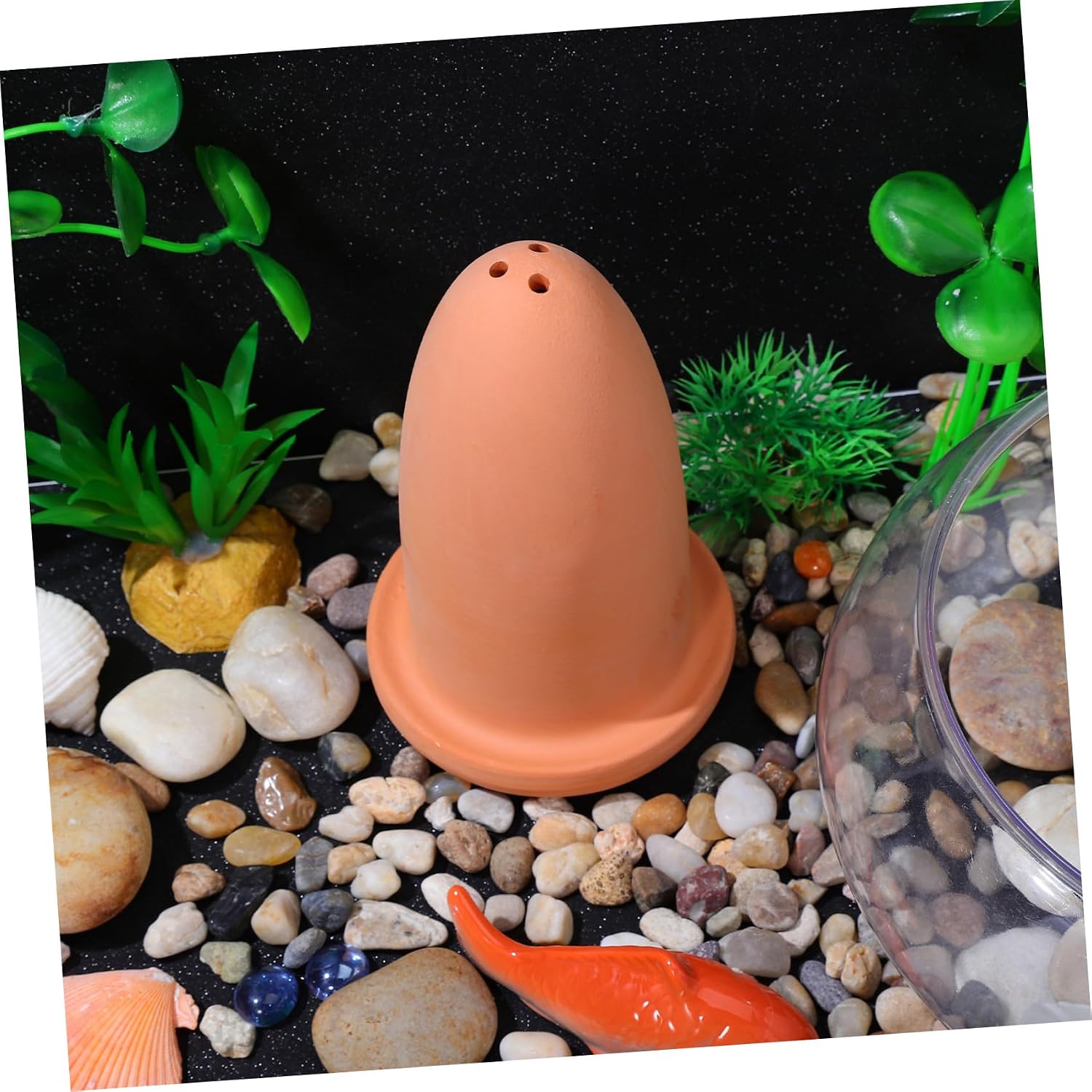 Fish Breeding Cone Cave Spawning Bucket Ceramic Decor Incubators Turtles Decor Fish Breeding Container Betta Hideout Cave Tool Cone Incubator