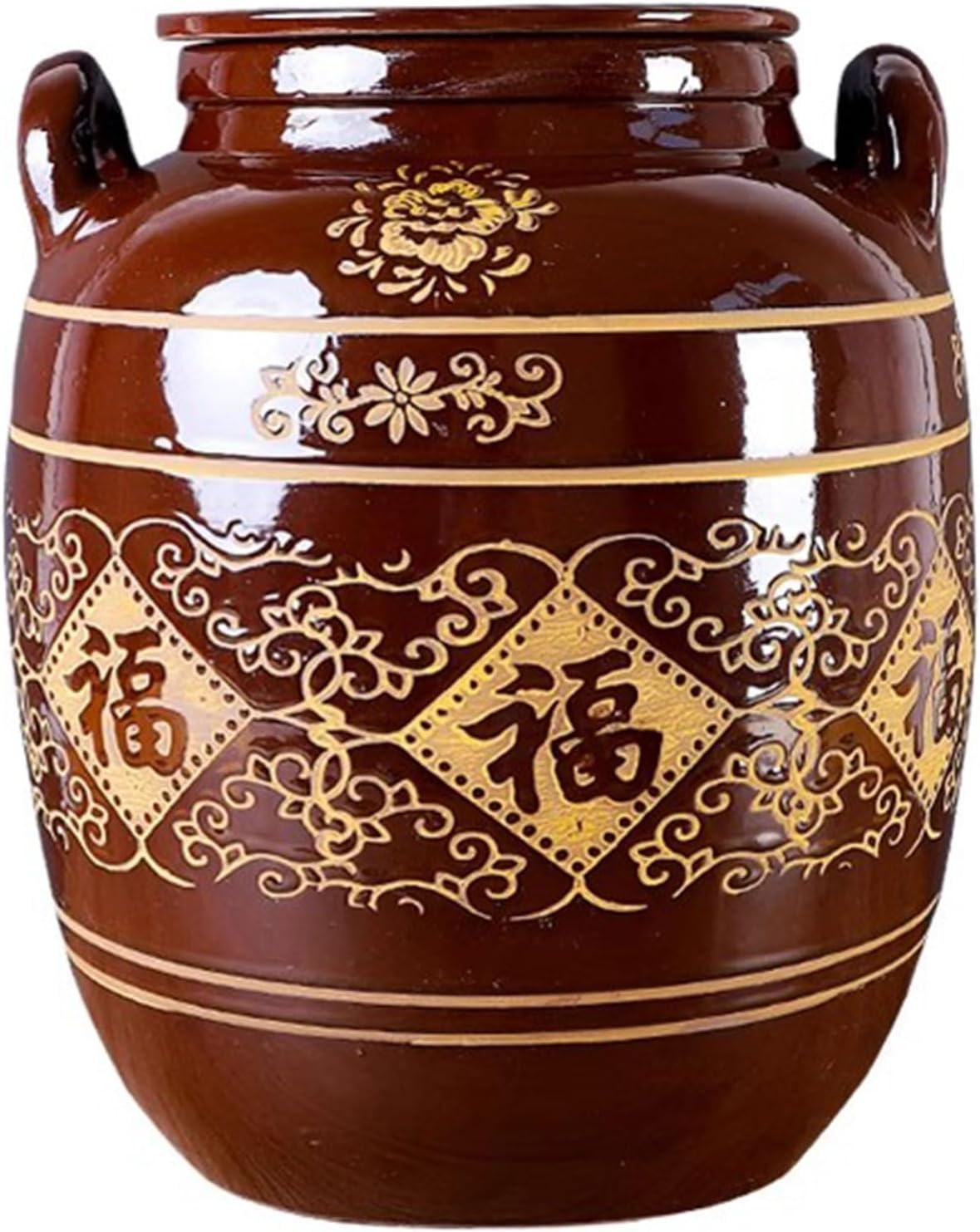 Fermentation Crock With Lid Traditional Chinese Porcelain Sauerkraut Fermentation Jar Ceramic Crock Pickling Pot(40L)