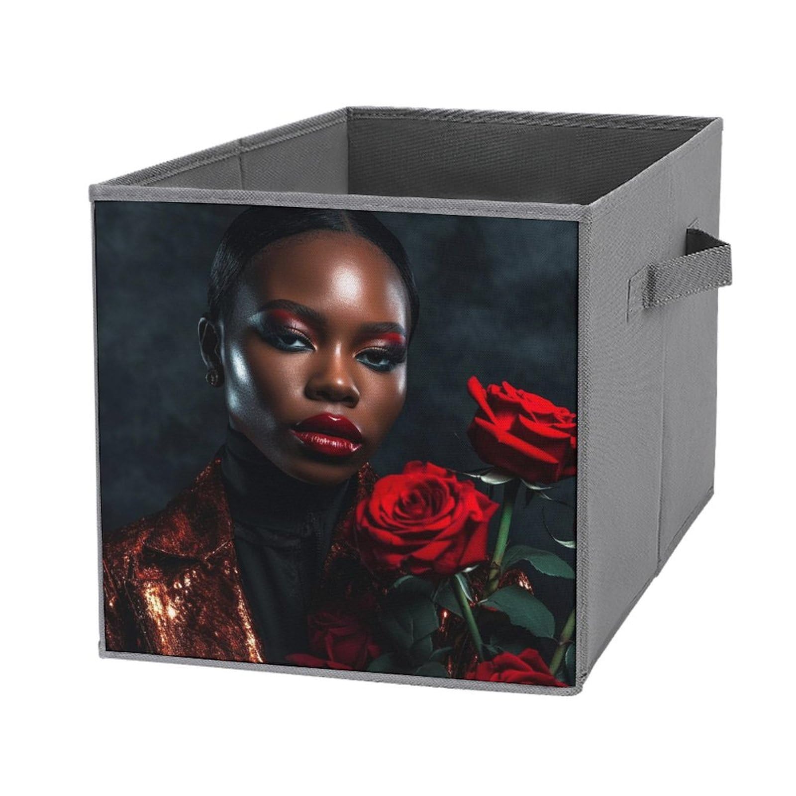 Organiseur de rangement pliable grand bac vêtements fleurs