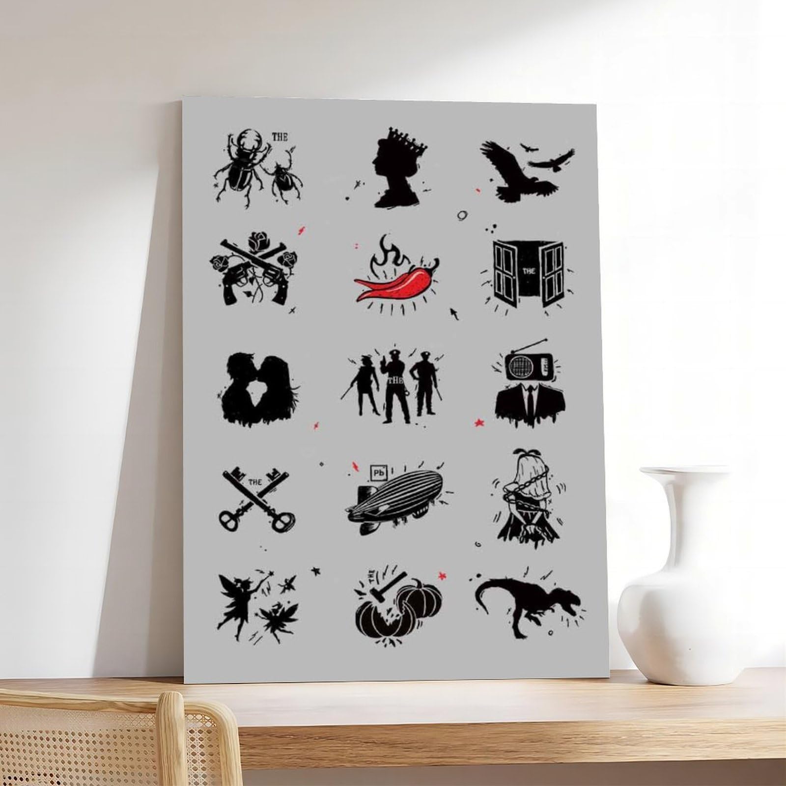 Rock Bands, poster su tela Old School Poster Wall Art Decor Print Picture Paintings per soggiorno camera da letto decorazione telaio: 50,8 cm L x 76,2 cm W