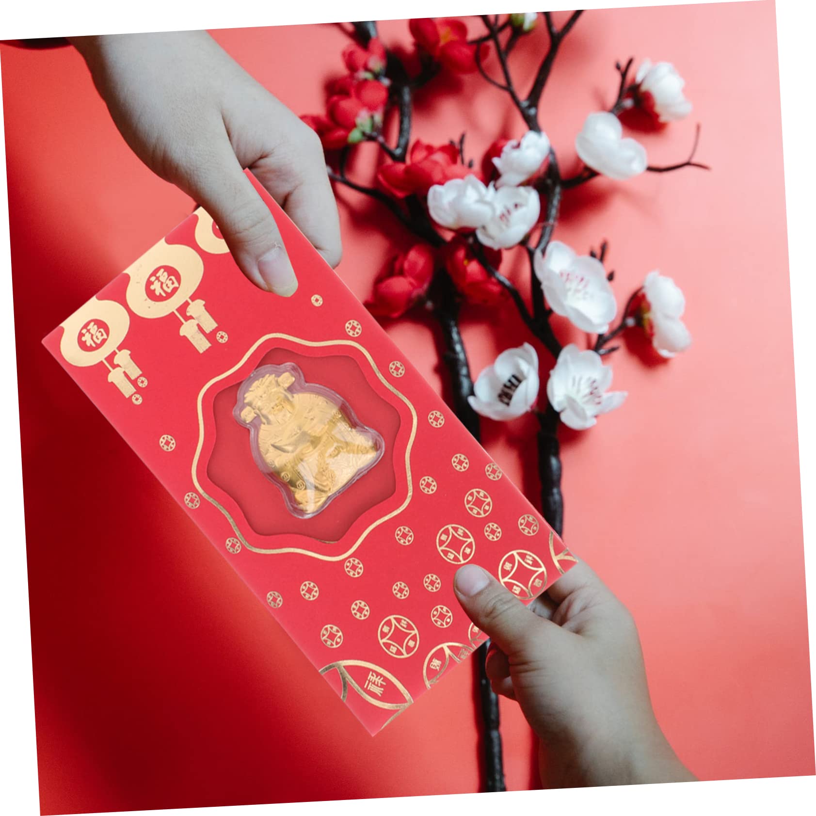 SHINEOFI 4 Juegos Sobre Rojo Del De La Riqueza Decoración Sobres Rojos De Conejo Producto 2023 Sobres De Dinero De La Suerte Paquete Rojo Borla Billetera Hoja De Oro 10 Piezas X 4