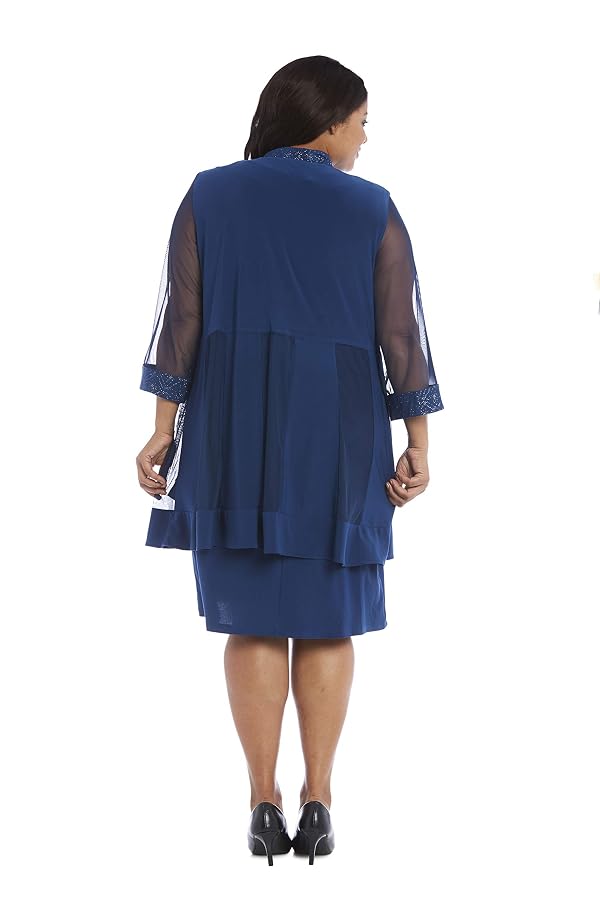 R&M Richards Women's 2-Piece Jacket Dress Set | Knee Length Sheath W/ 3/4 Sleeve Jacket | Mother of The Bride Cocktail Party by R&M Richards - Used condition - Image 3