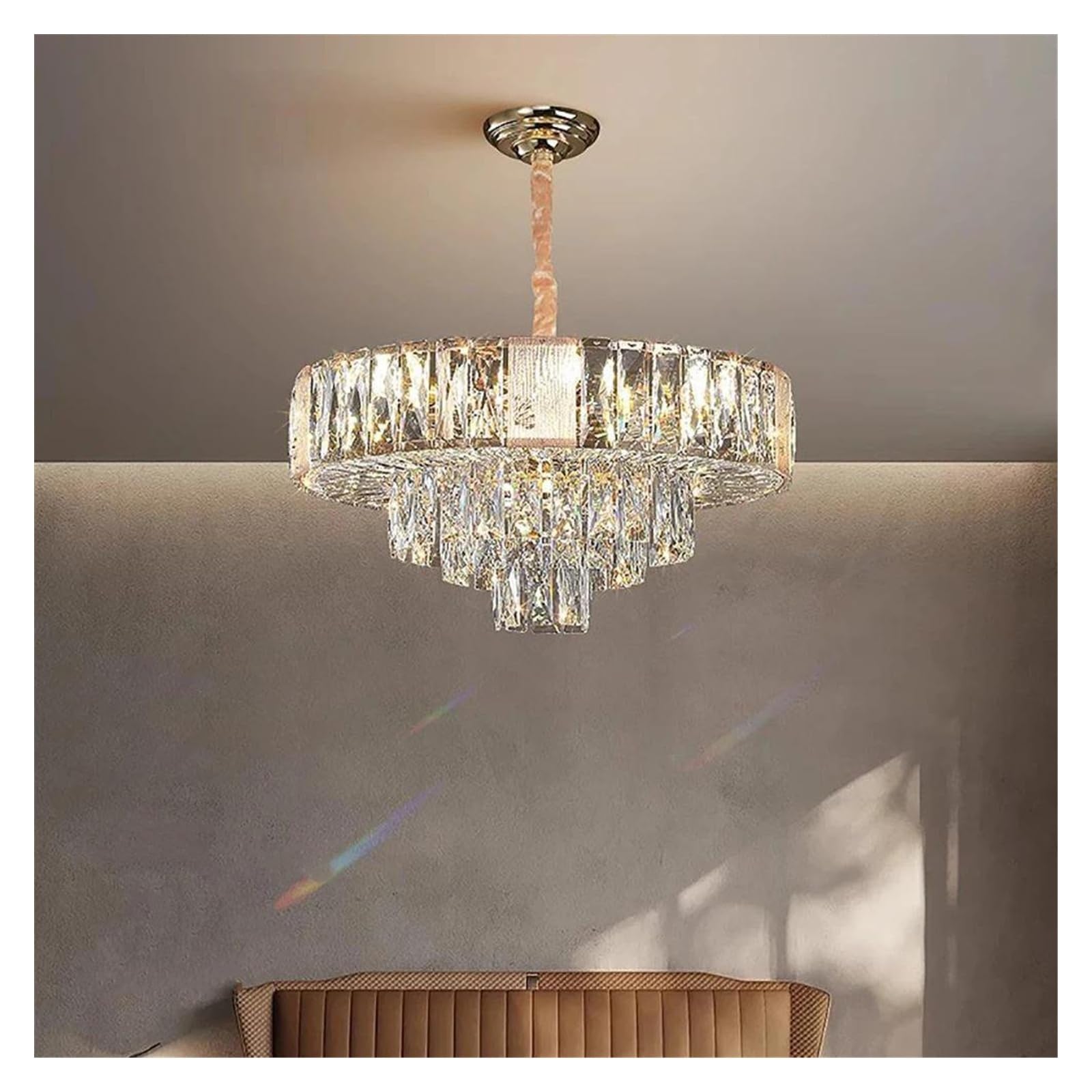 THKSGIV Modern Chandeliers Nordic Luxury Crystal Chandelier Home Decoration Lustre for Living Room Dining RoomBedroom Long Hanging Ceiling Pendant Lamps(Changeable,Dia50cm)