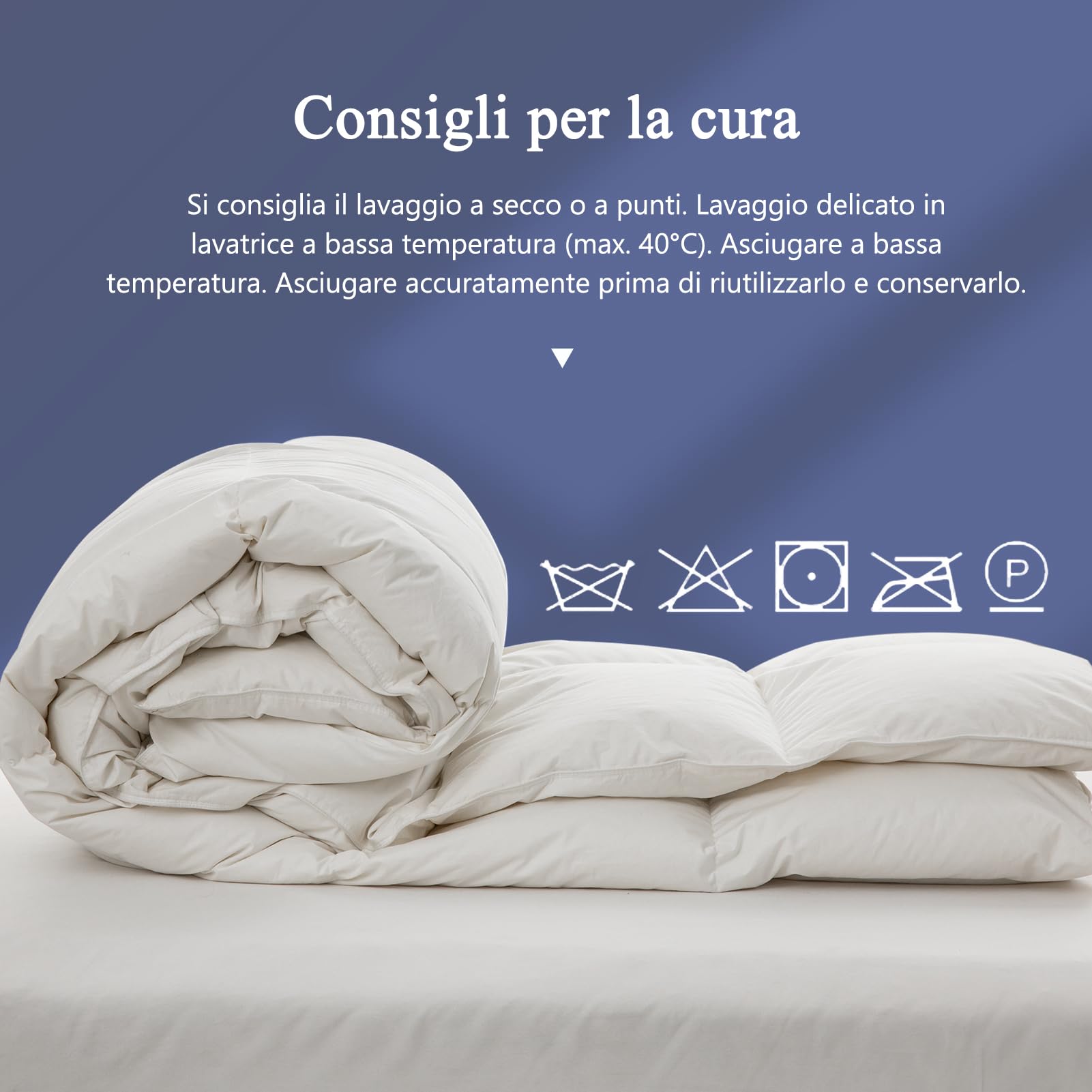 Piumone Matrimoniale Federa in Cotone Egiziano, 100% Puro Piumino e Piuma 4 Stagioni, Piumone Certificati Oeko-Tex e RDS per Letto, Piumini 220x240 cm Bianco