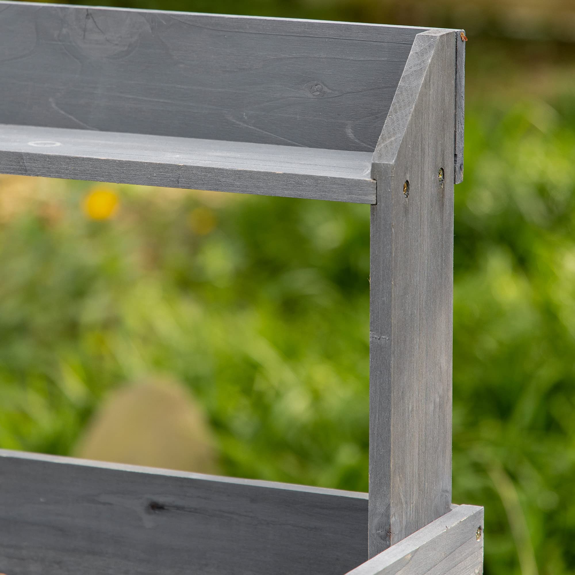 Outsunny Tavolo da giardinaggio multifunzionale con cassetto, 3 ripiani, lavello, 3 ganci - tavolo da giardinaggio in legno di abete preoliato grigio