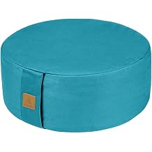 Zafu Buckwheat Meditation Cushion,D=13"/16" H=5.5",Round Zabuton Meditation Pillow,Yoga Bolster Kneeling Pillow Premium Yoga Pillow for Sitting on Floor Zippered Cotton Cover