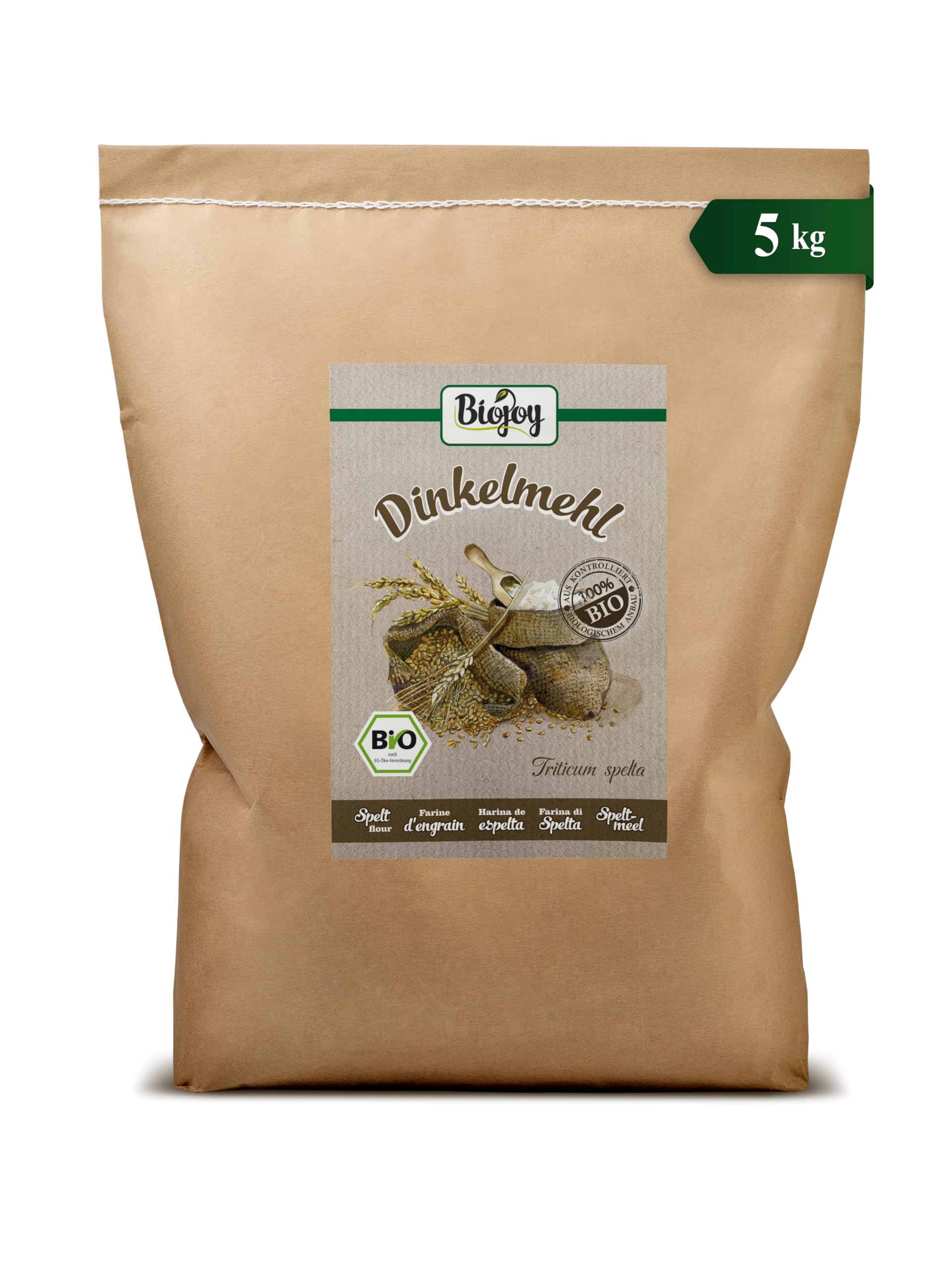 Biojoy Farine d’Epeautre BIO (5 kg), naturelle et pure, sans additifs