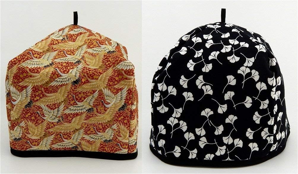 Cranes on Red and Ginko - Two Sided Tea Cozy