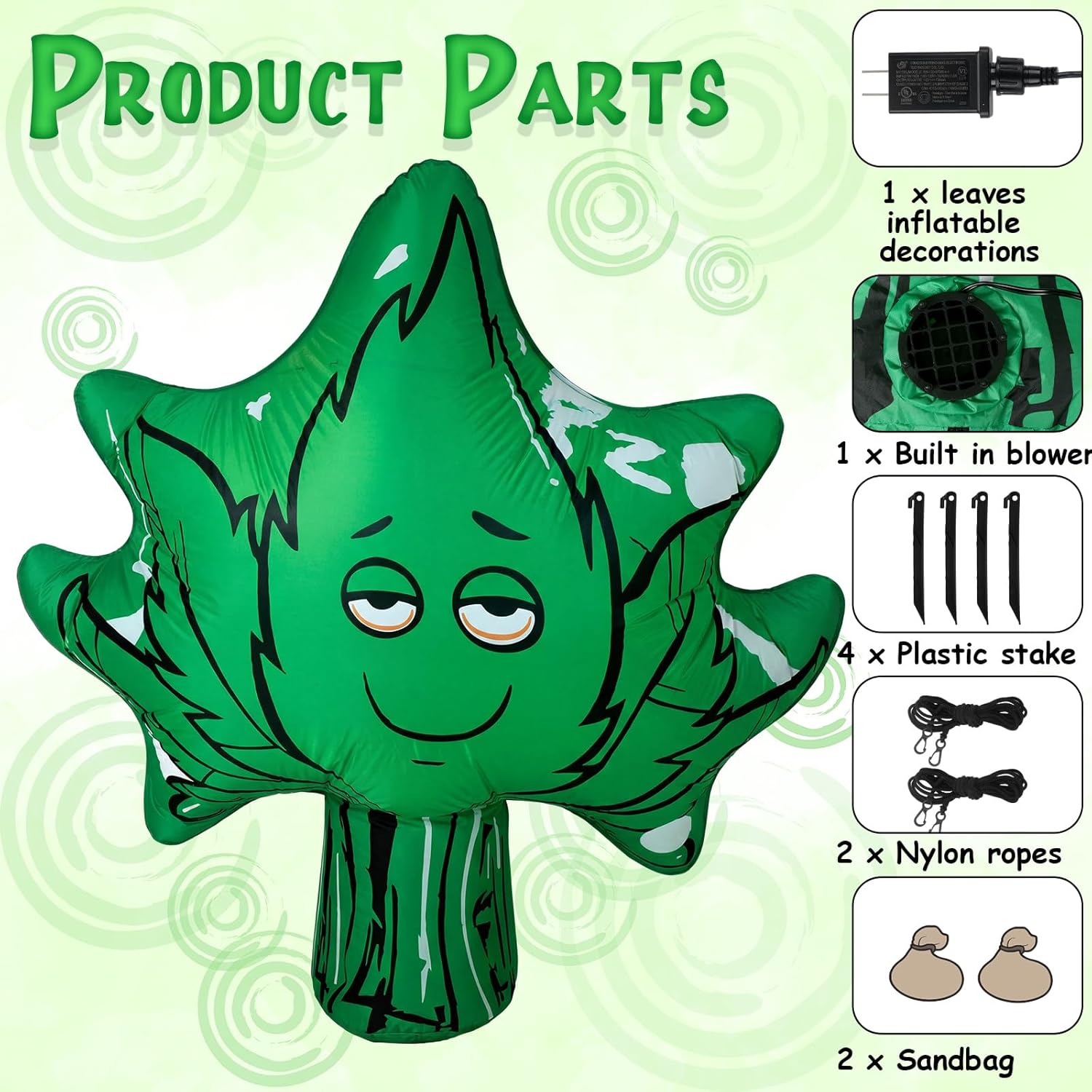 Libima 3.6 FT Inflatable Decor - Giant Green Blow Up Outdoor Decoration for Adult Party Accessories Birthday Carnivals