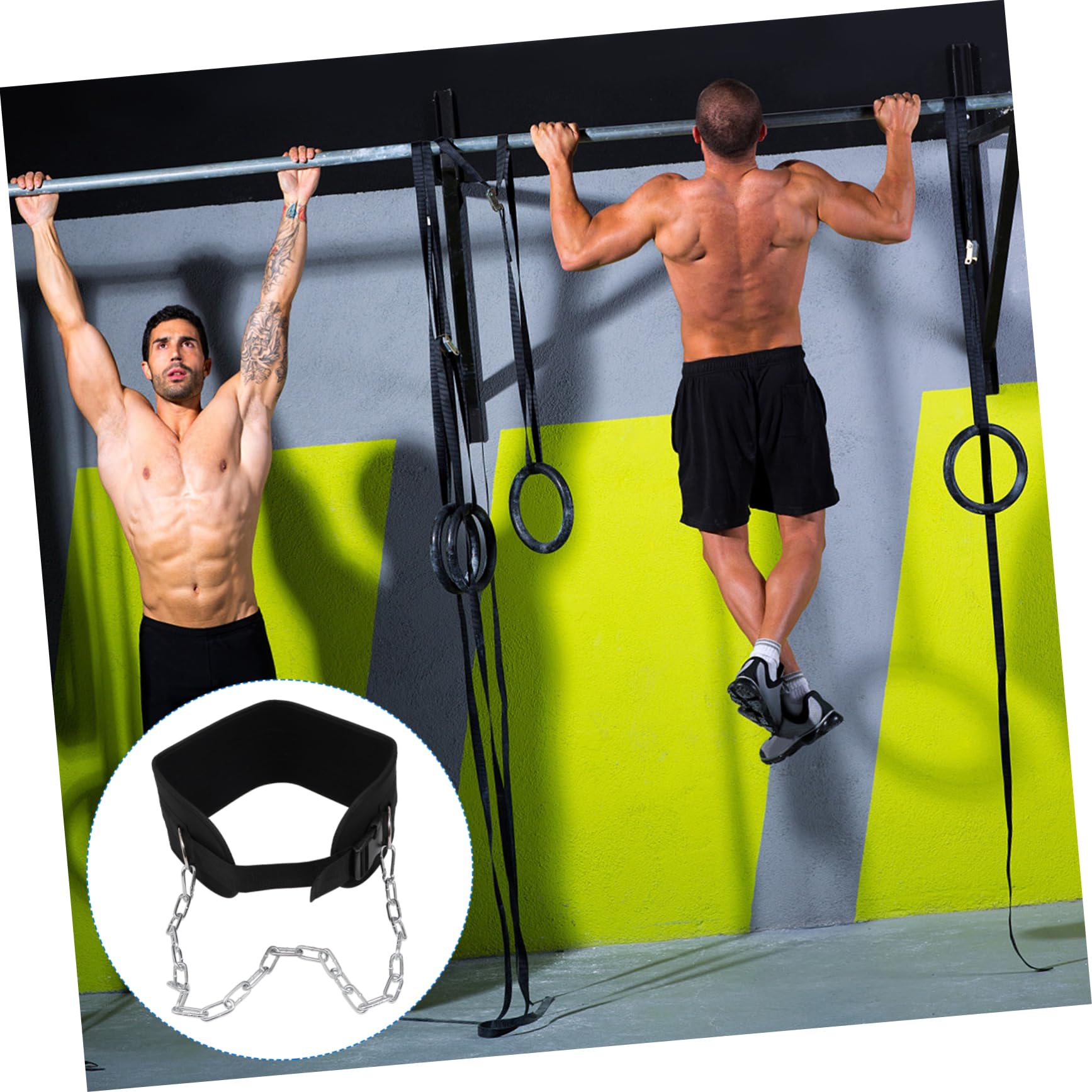 SUPVOX 1pezzi Cintura Per Sollevamento Pesi Con Catena Galvanizzata Attrezzatura Per Allenamento Muscolare Per Dips e Trazioni Protezione Della Vita Accessorio Fitness Per Uomini e Donne